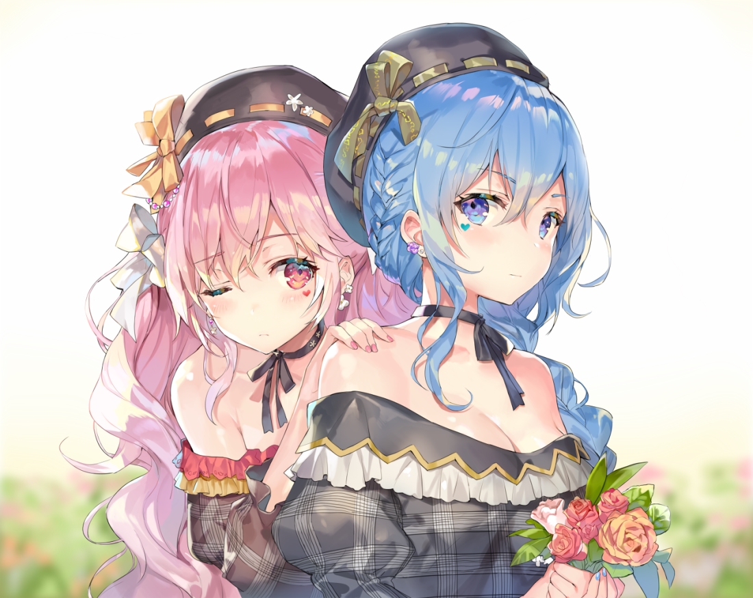 性感可爱动漫美少女半露香肩唯美图片