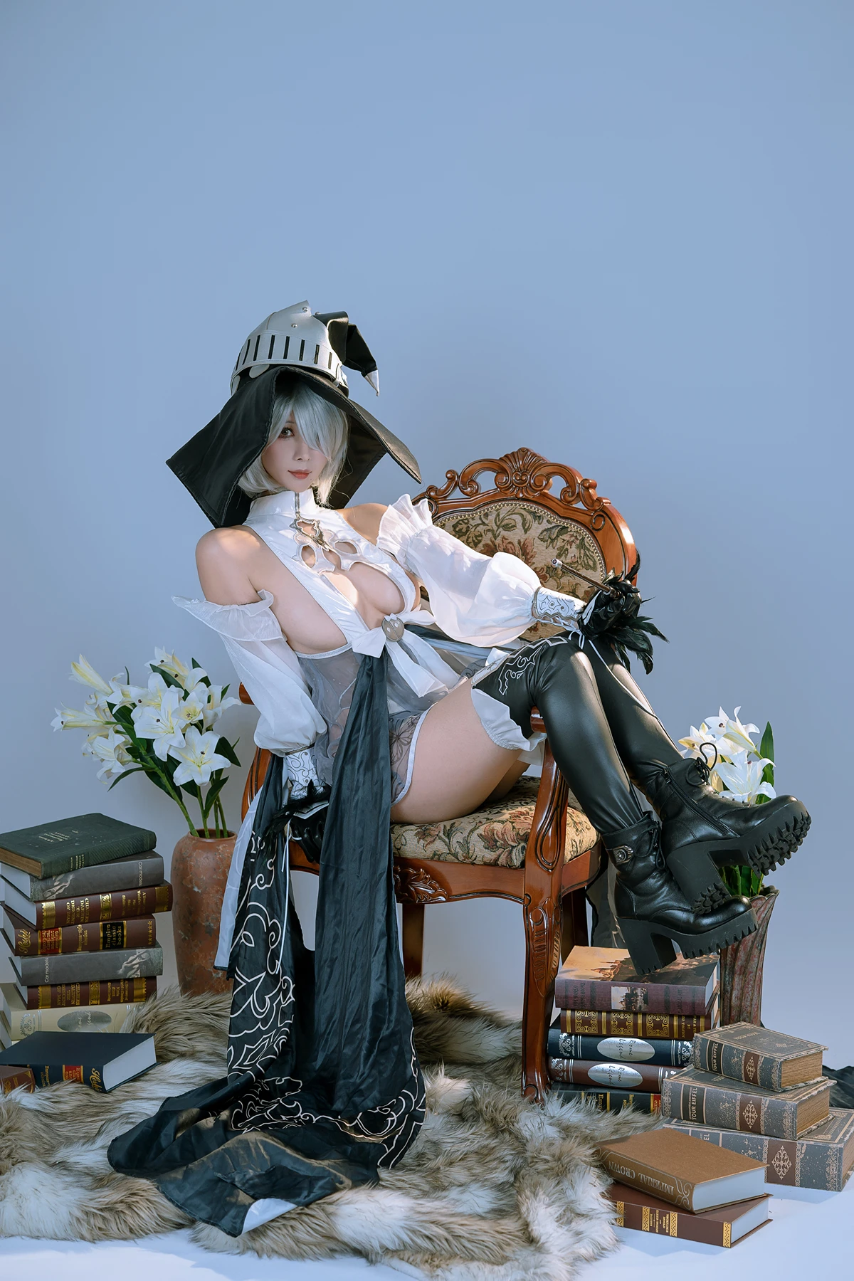 Cosplay 云溪溪Yunx1x1 & 奶桃 – 2B本 YoRHa No.2 Type B 上 Set.04
