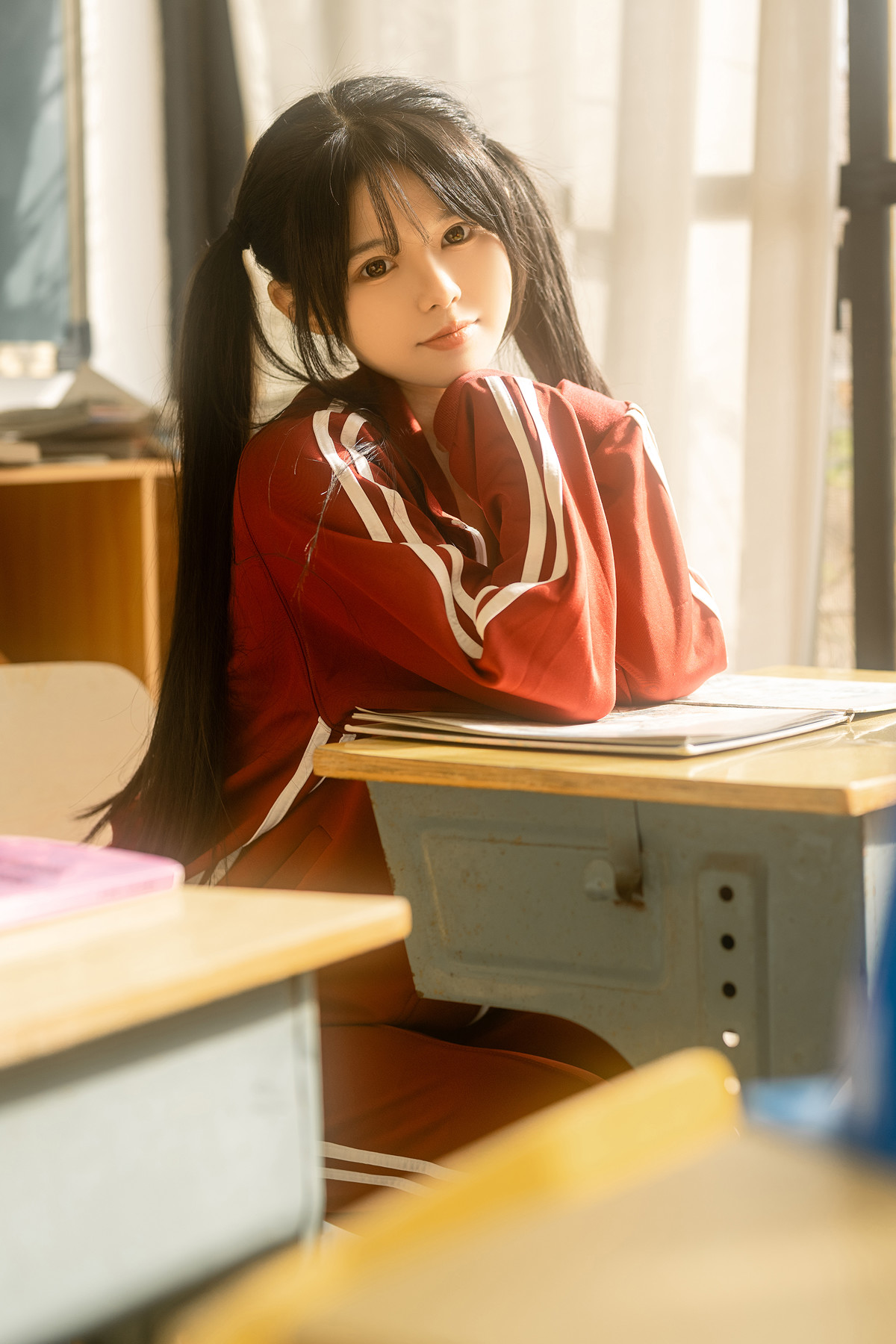 Cosplay Rua阮阮 课间阳光-红色校服(56P)