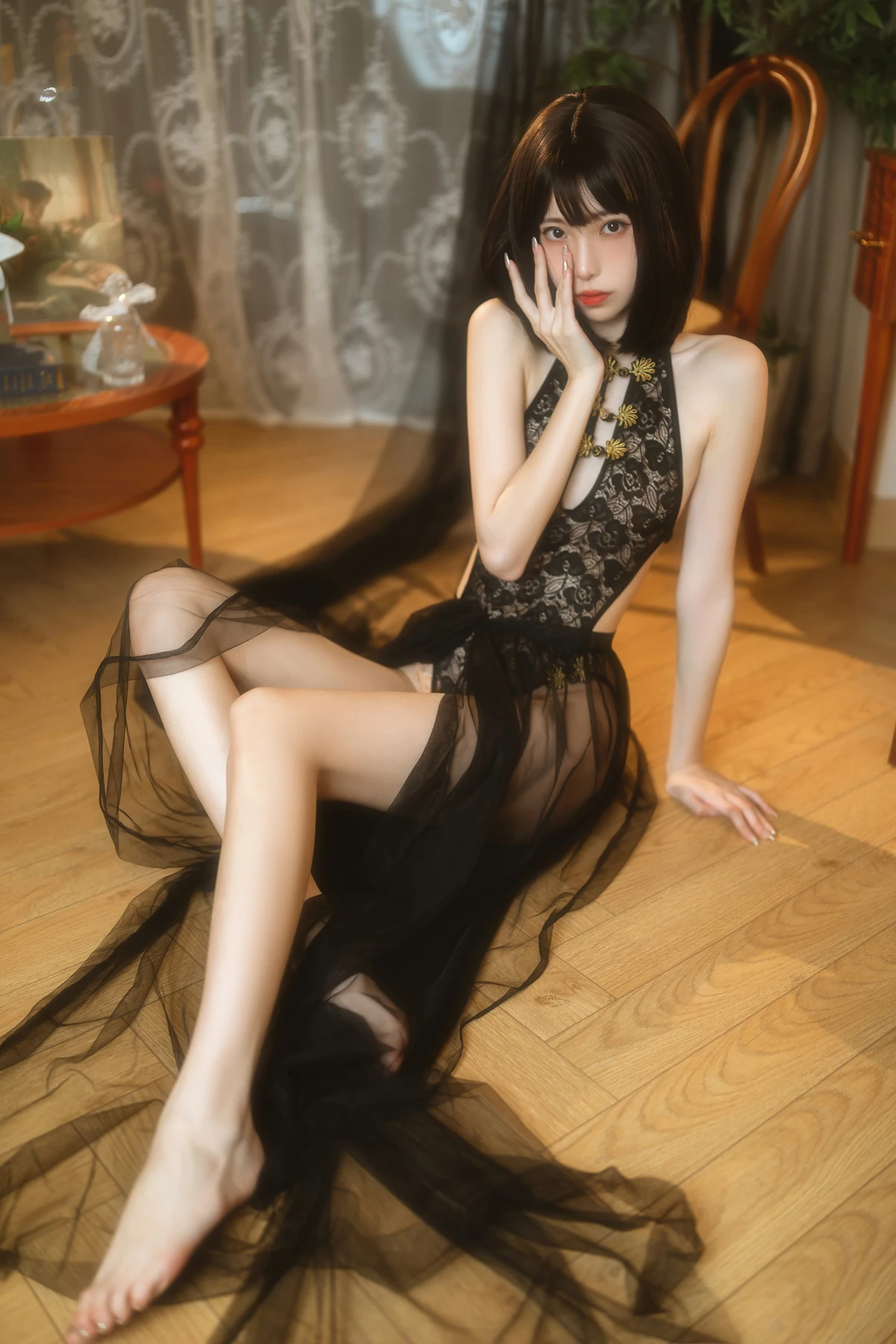Cosplay 许岚LAN – 纯欲黑纱