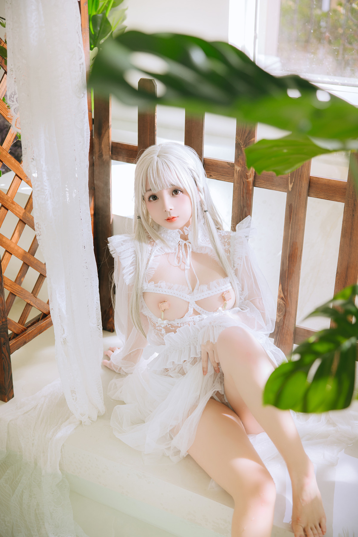 Cosplay Rinaijiao日奈娇 白纱衣 Set.02(63P)
