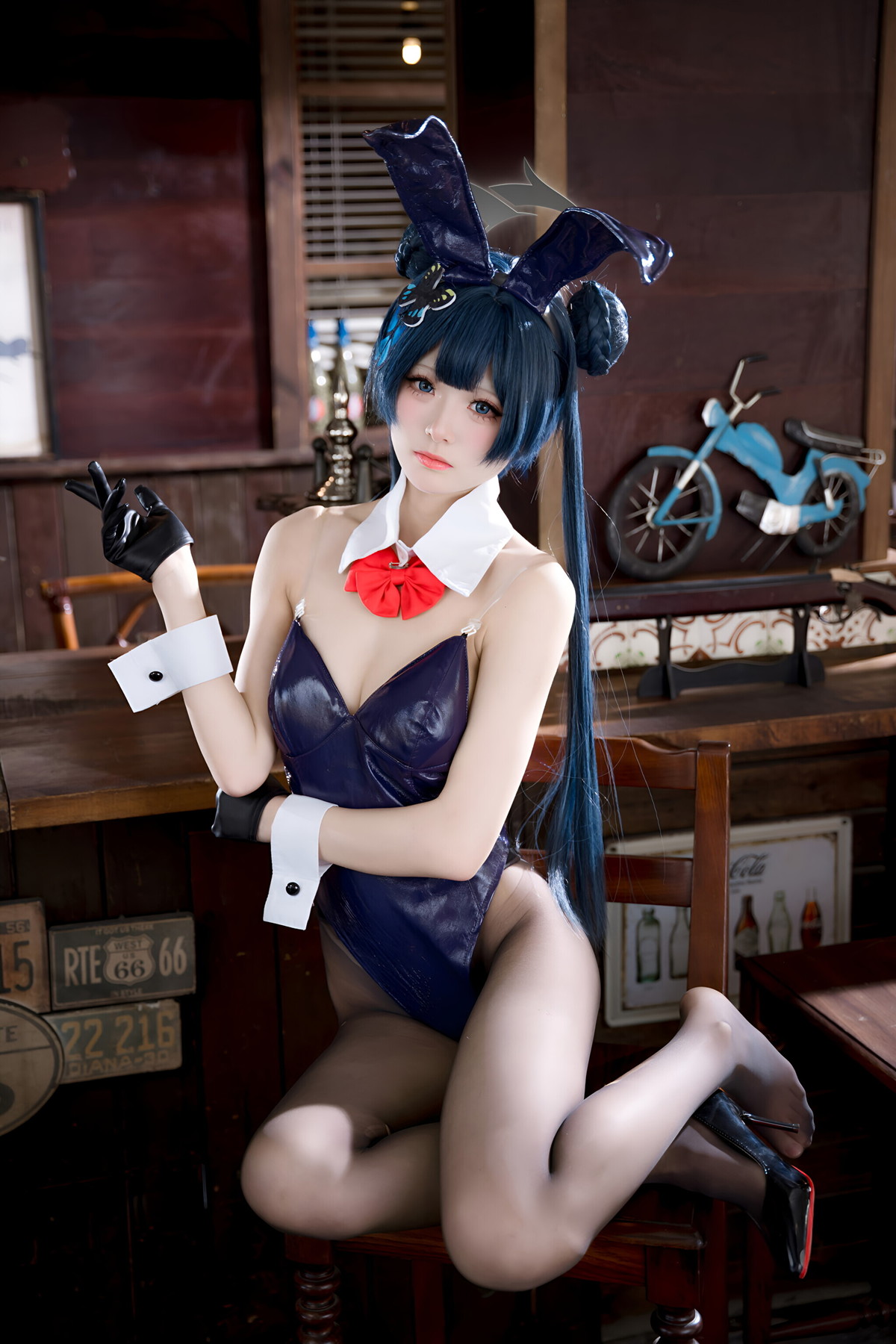 Cosplay 九柒喵 – 蔚蓝档案 龙华妃咲 兔女郎