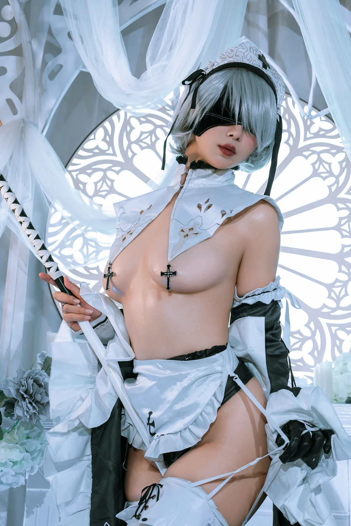 Cosplay 云溪溪Yunx1x1 & 奶桃 – 2B本 YoRHa No.2 Type B 上 Set.04