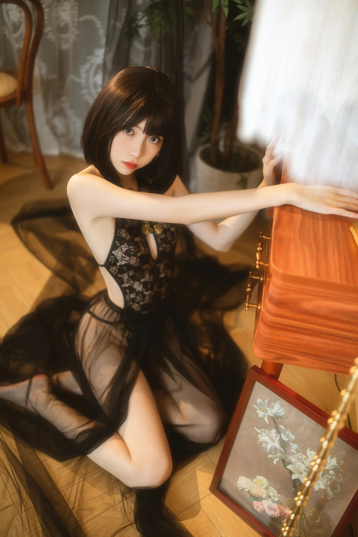 Cosplay 许岚LAN – 纯欲黑纱