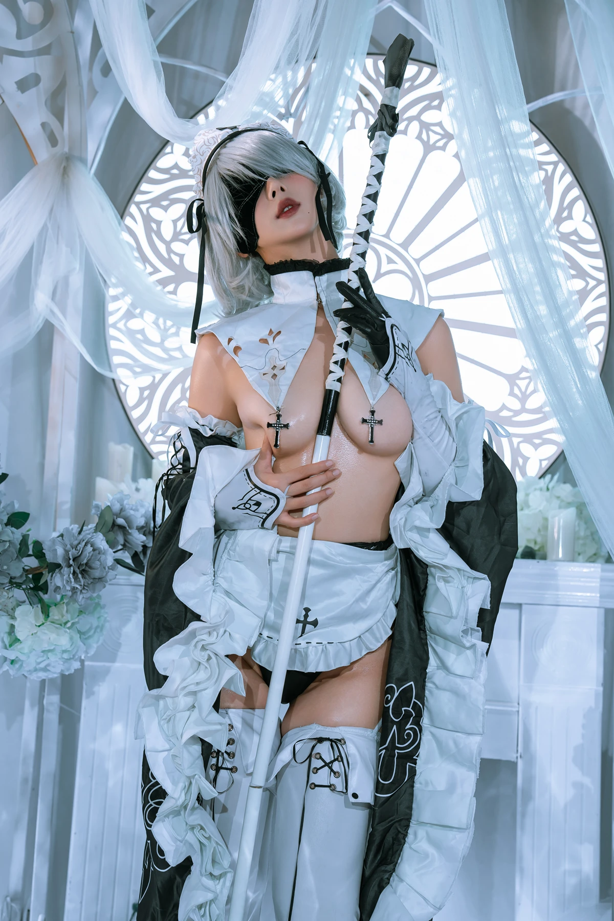 Cosplay 云溪溪Yunx1x1 & 奶桃 – 2B本 YoRHa No.2 Type B 上 Set.04