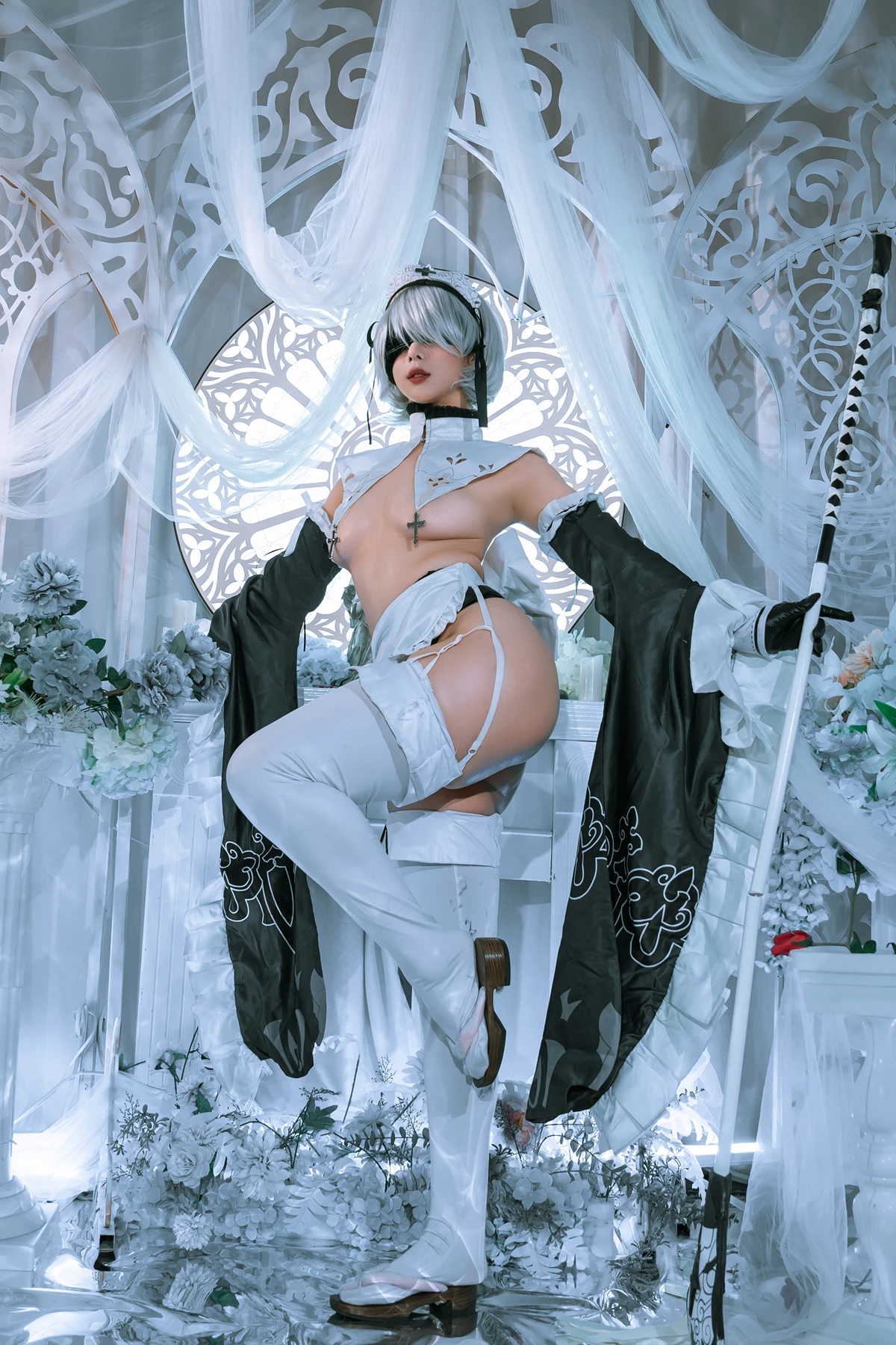 Cosplay 云溪溪Yunx1x1 & 奶桃 – 2B本 YoRHa No.2 Type B 上 Set.04