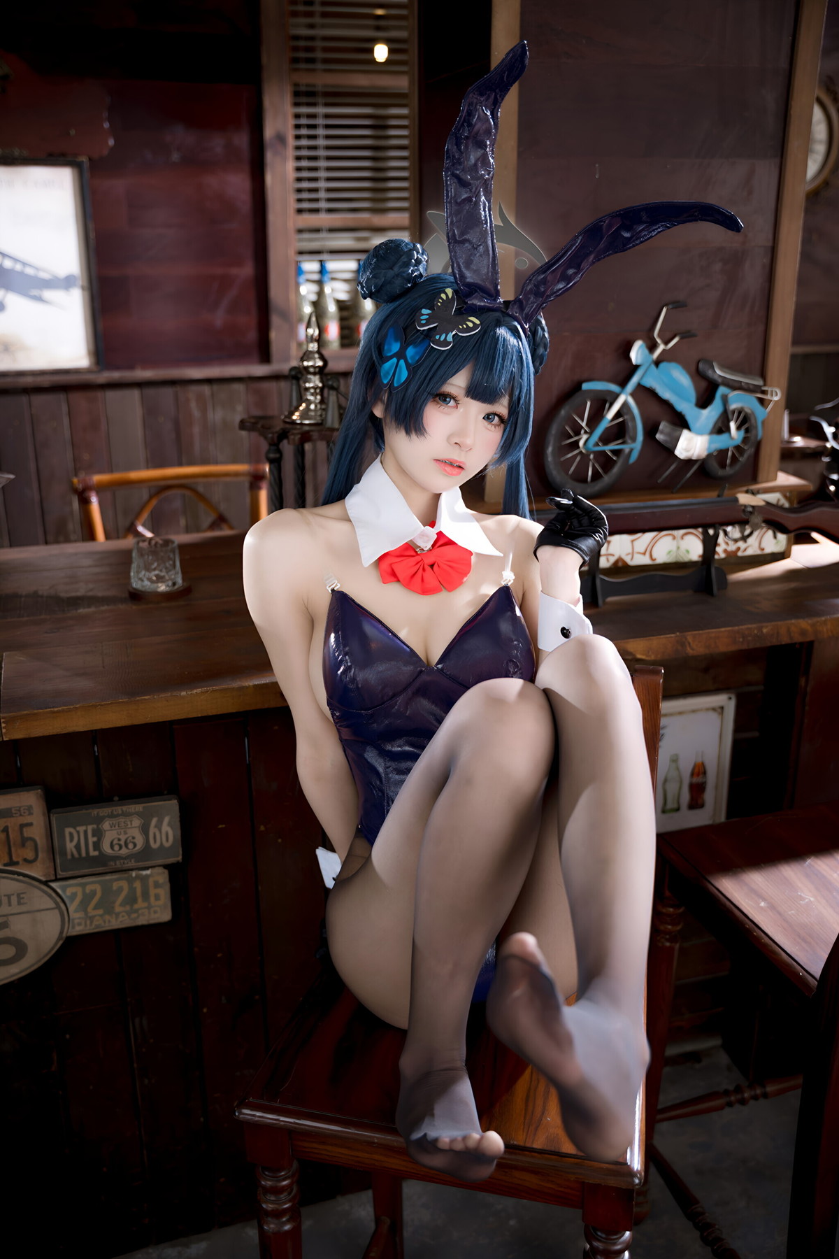 Cosplay 九柒喵 – 蔚蓝档案 龙华妃咲 兔女郎