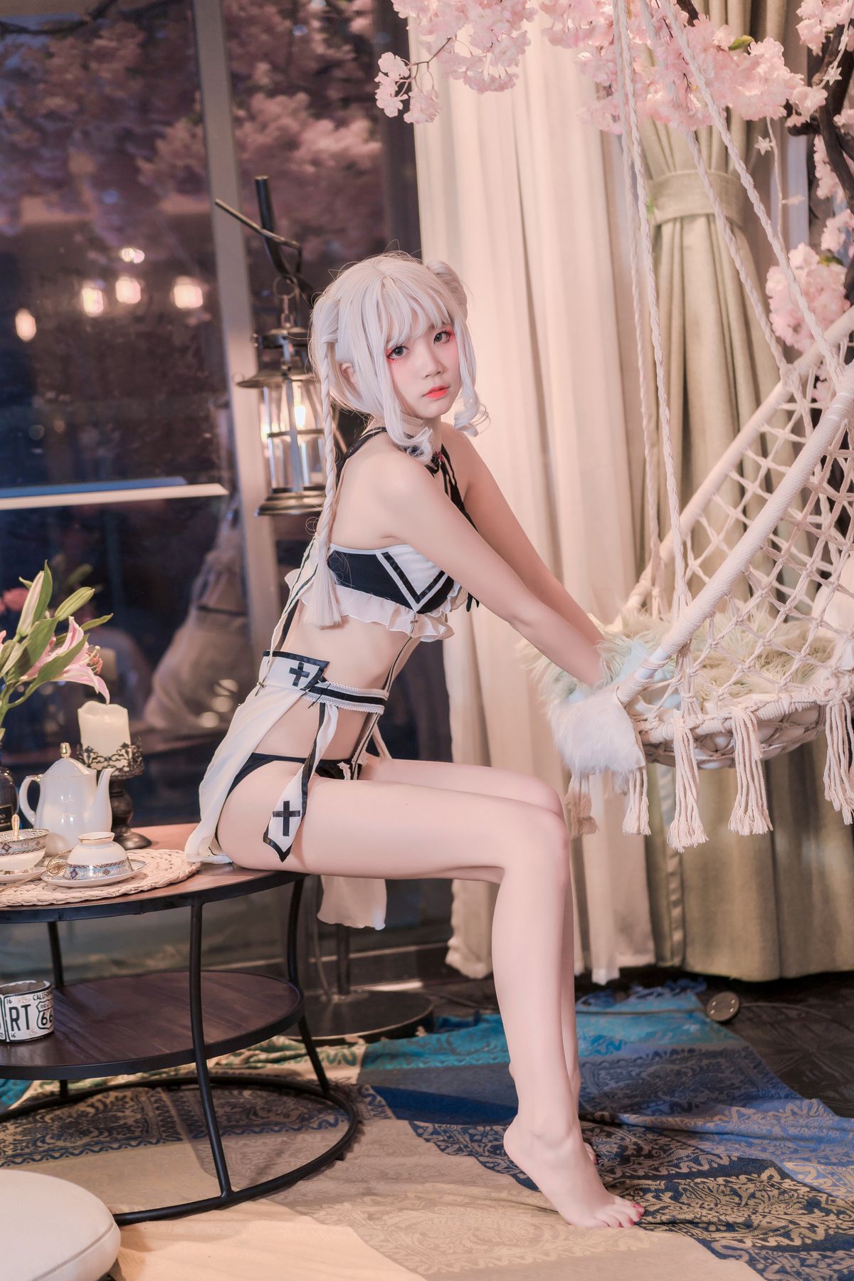 Coser@五更百鬼 – 圣女 吊带黑丝 (61P)