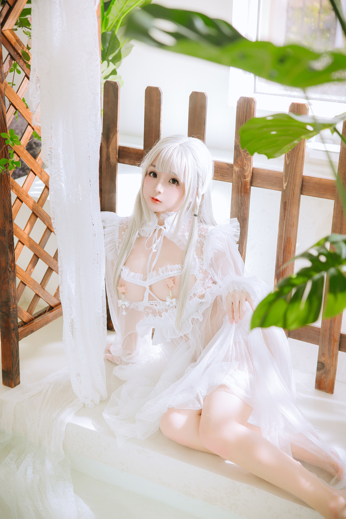 Cosplay Rinaijiao日奈娇 白纱衣 Set.02(63P)