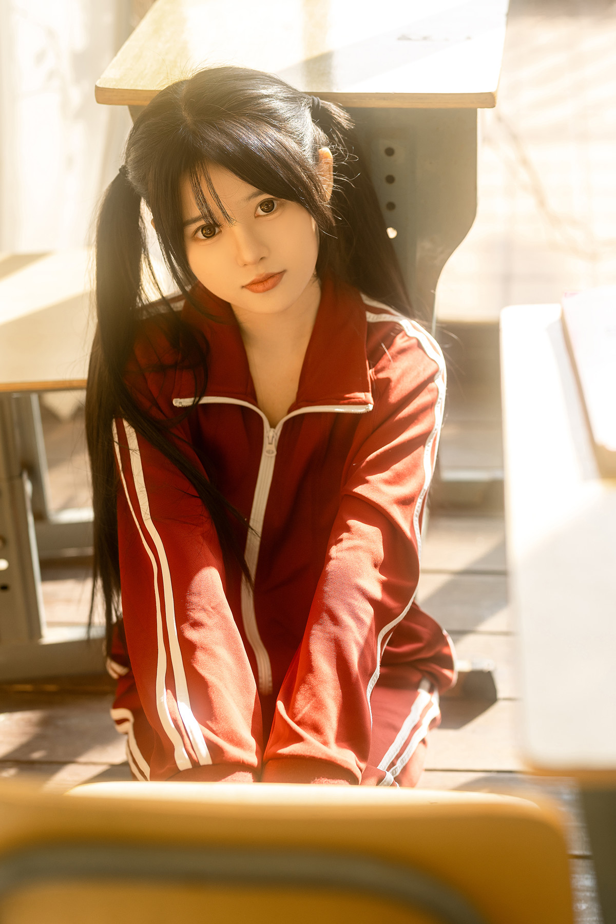 Cosplay Rua阮阮 课间阳光-红色校服(56P)