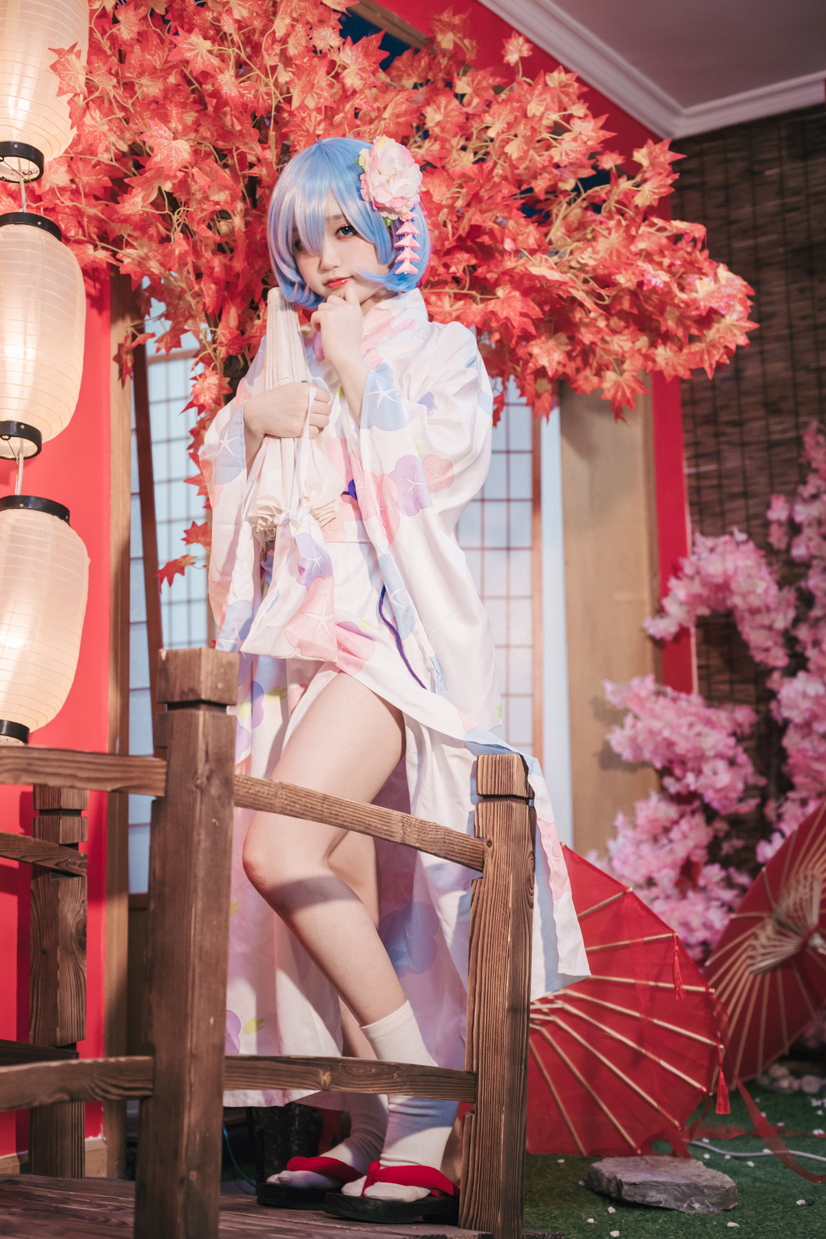 Cosplay 神沢永莉 蕾姆和风 Rem (レム)(48P)