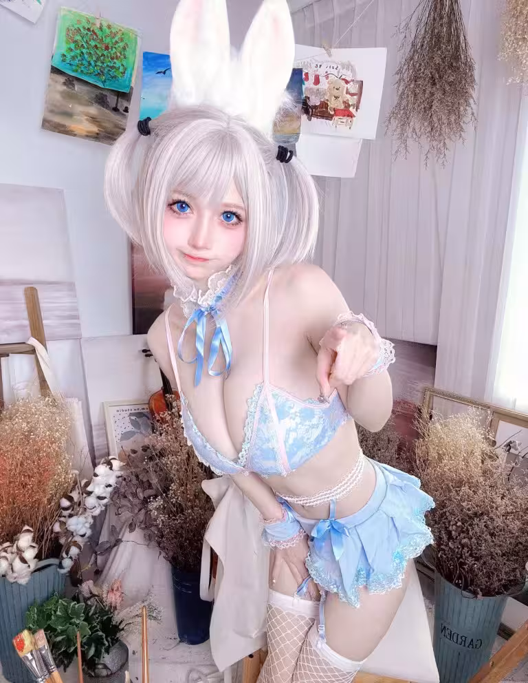 (Cosplay) 沖田凜花Rinka – 藍色兔子 (70P)