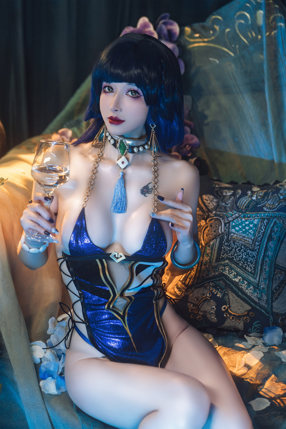 Cosplay 鹿八岁 原神 夜兰 Genshin Yelan(63P)