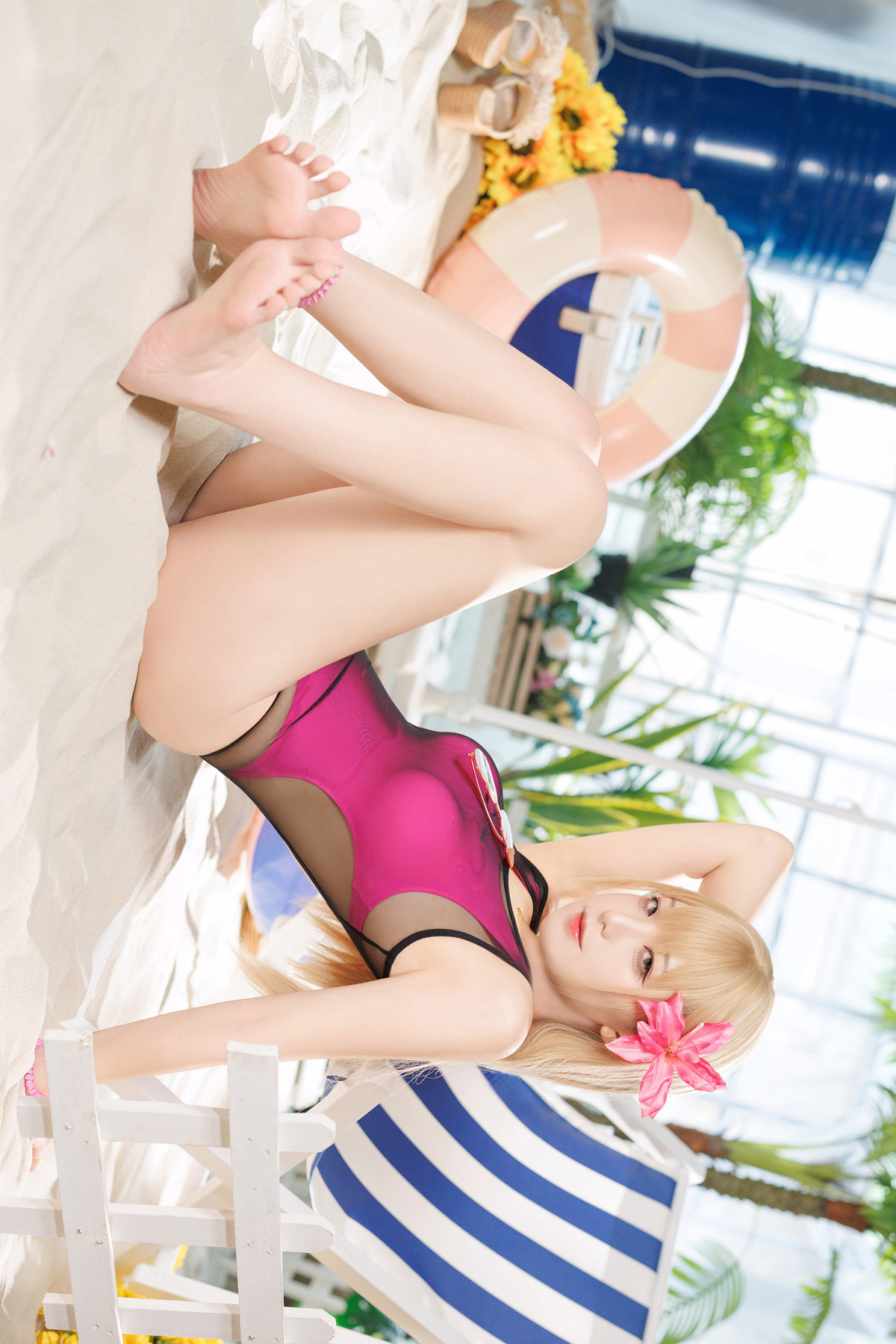 Cosplay 封疆疆v – 热带缤纷 蓝莓 火龙果竞泳