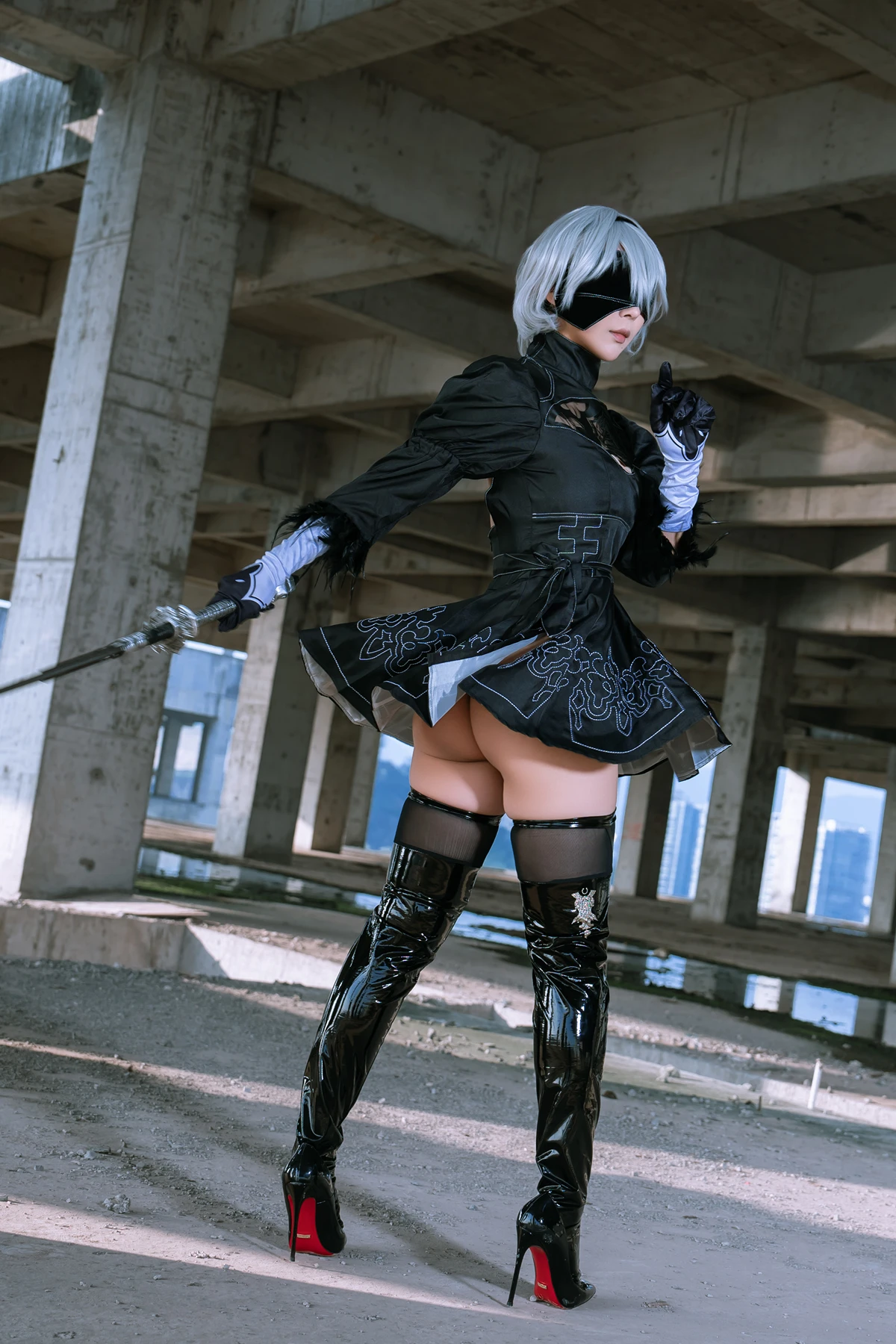 Cosplay 云溪溪Yunx1x1 & 奶桃 – 2B本 YoRHa No.2 Type B 下 Set.04