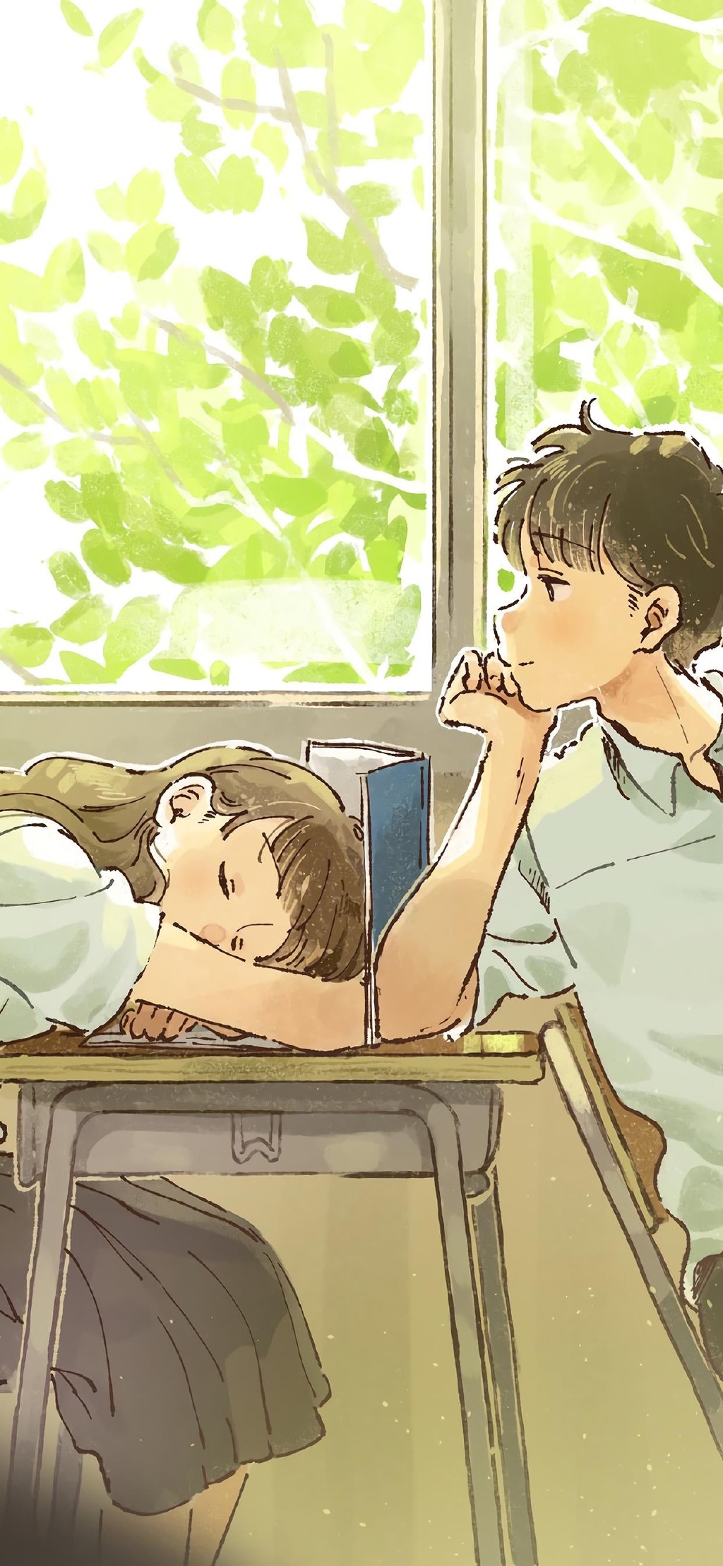 甜美二次元女生插画