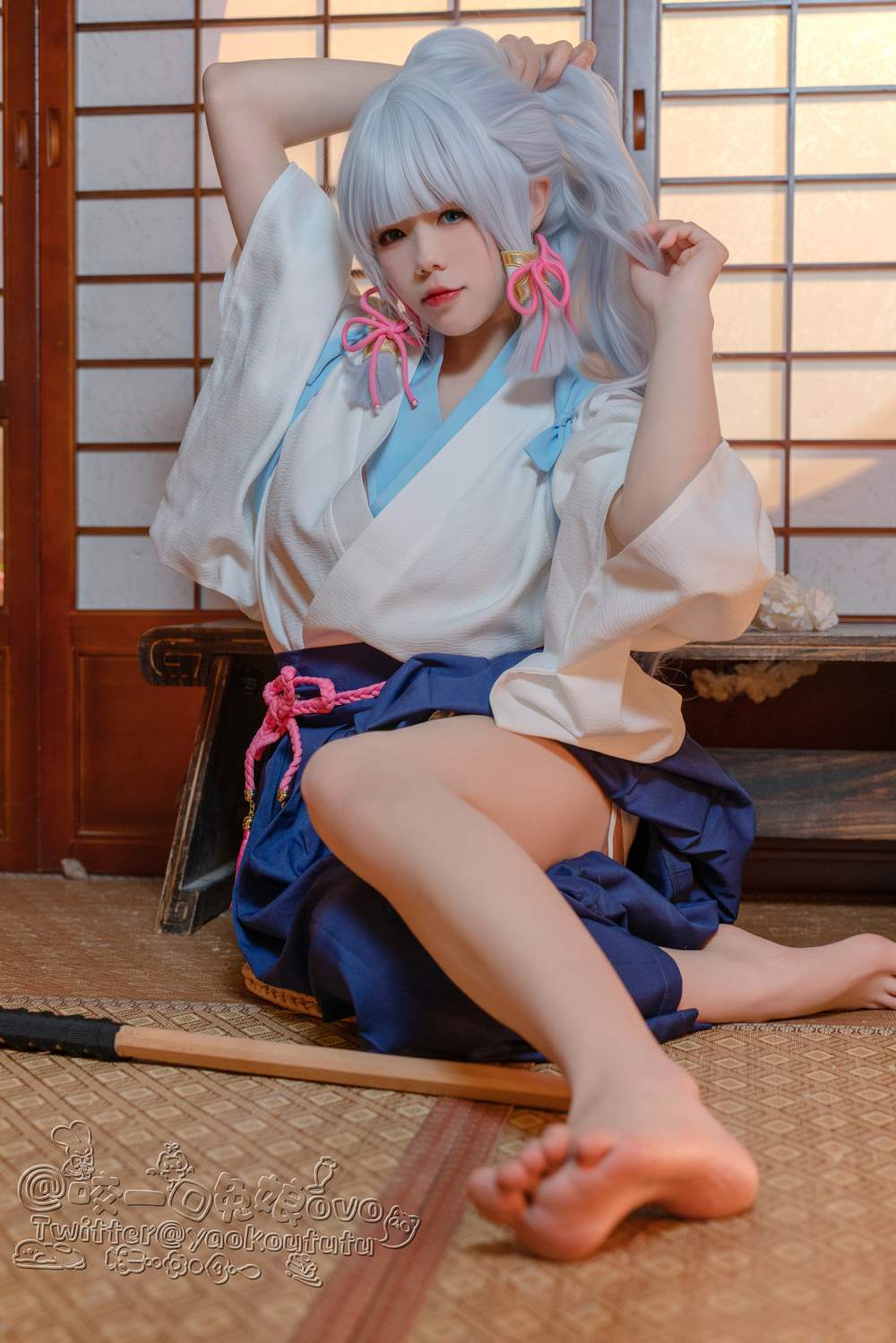 咬一口兔娘ovo (Yaokoututu) Cosplay Ayaka Kamisato – Genshin Impact