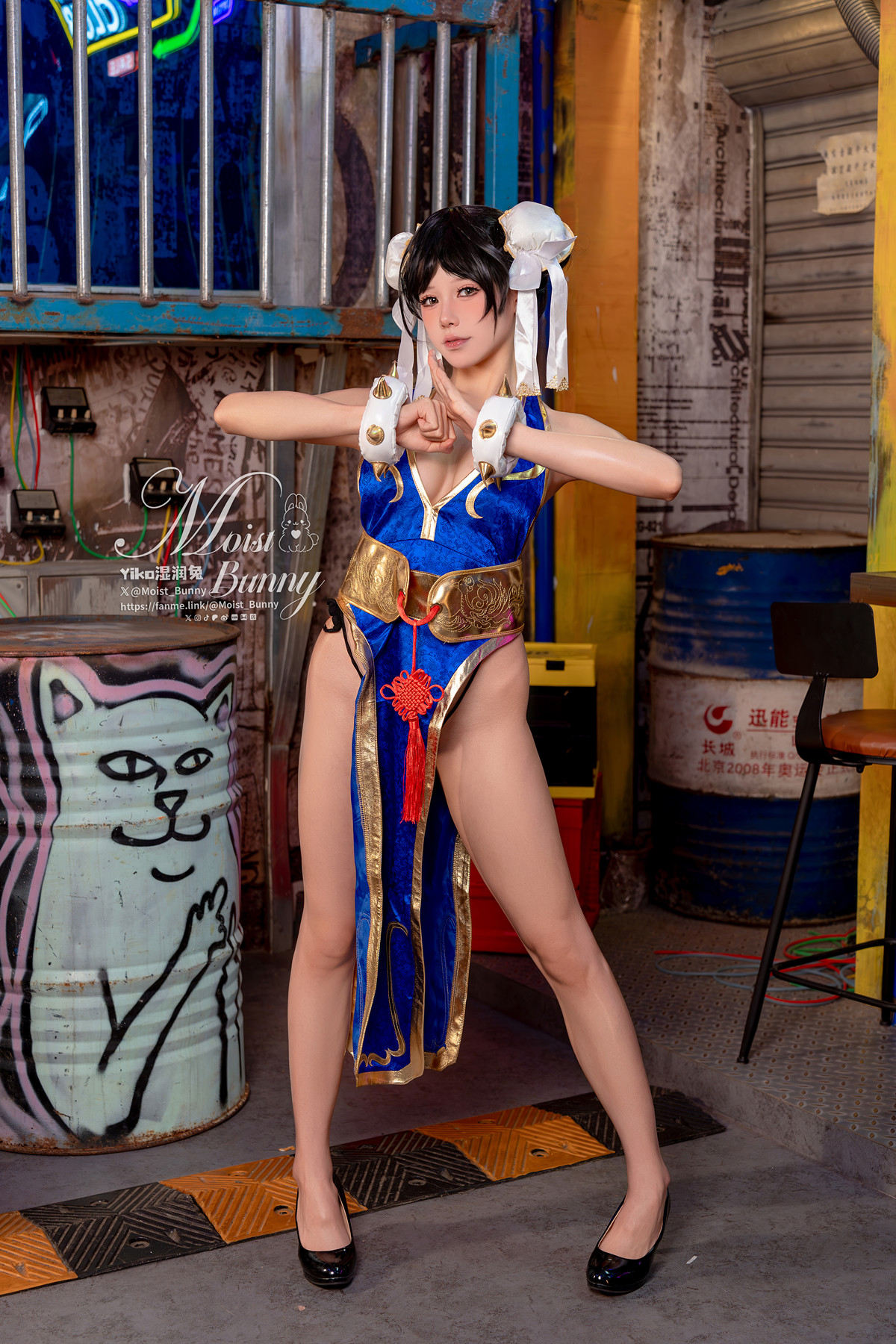 Cosplay 黏黏团子兔 – 2月作品『街霸-春丽』桃花中式 Set.01(46P)