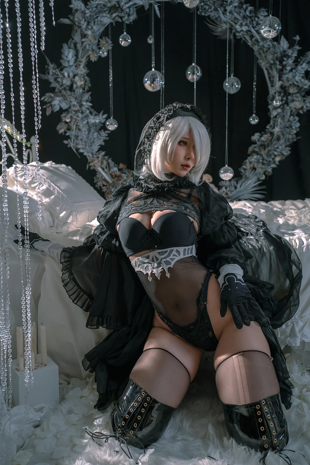 Cosplay 云溪溪Yunx1x1 & 奶桃 – 2B本 YoRHa No.2 Type B 上 Set.02