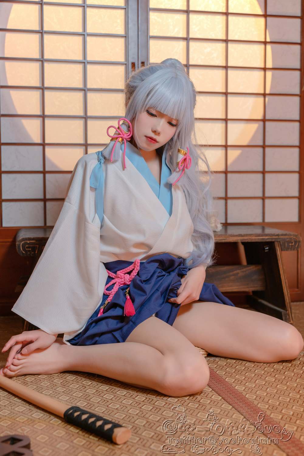 咬一口兔娘ovo (Yaokoututu) Cosplay Ayaka Kamisato – Genshin Impact