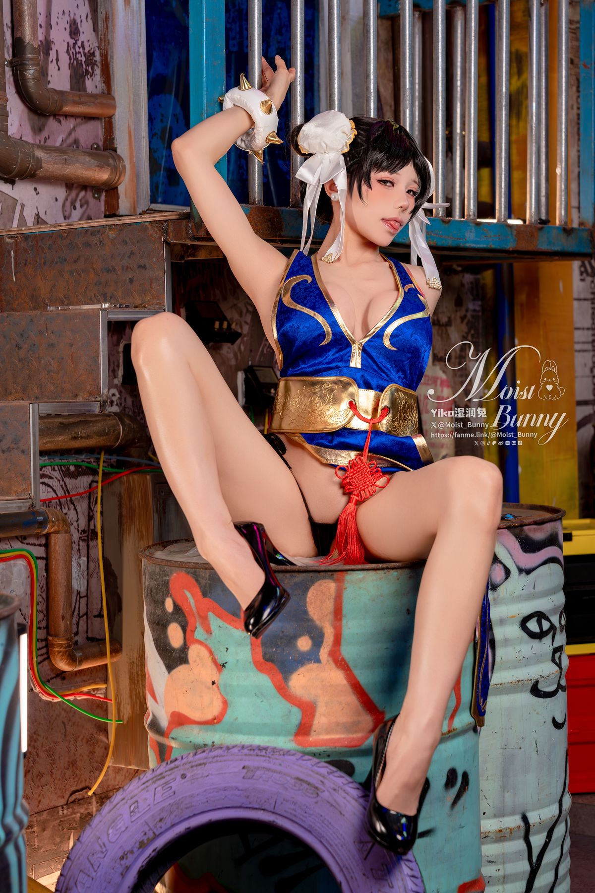 Coser@黏黏团子兔 – 2月作品 街霸-春丽』桃花旗袍 (87P – 1V)