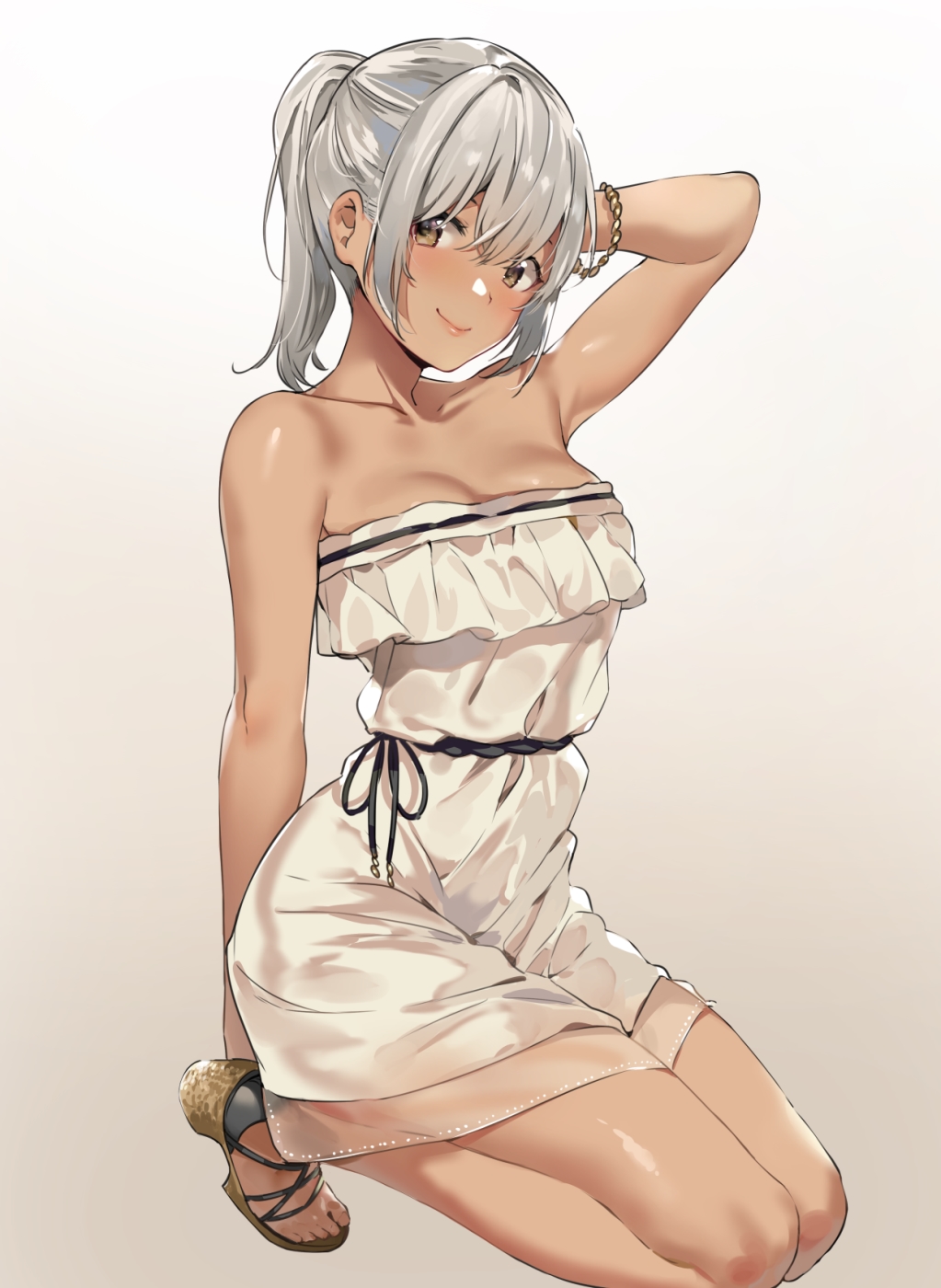 性感可爱动漫美少女半露香肩唯美图片