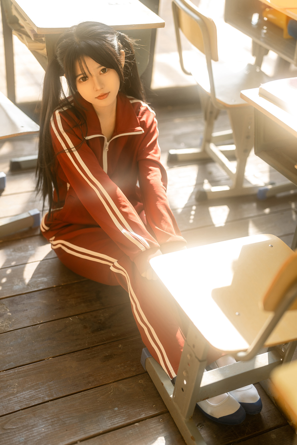 Cosplay Rua阮阮 课间阳光-红色校服(56P)