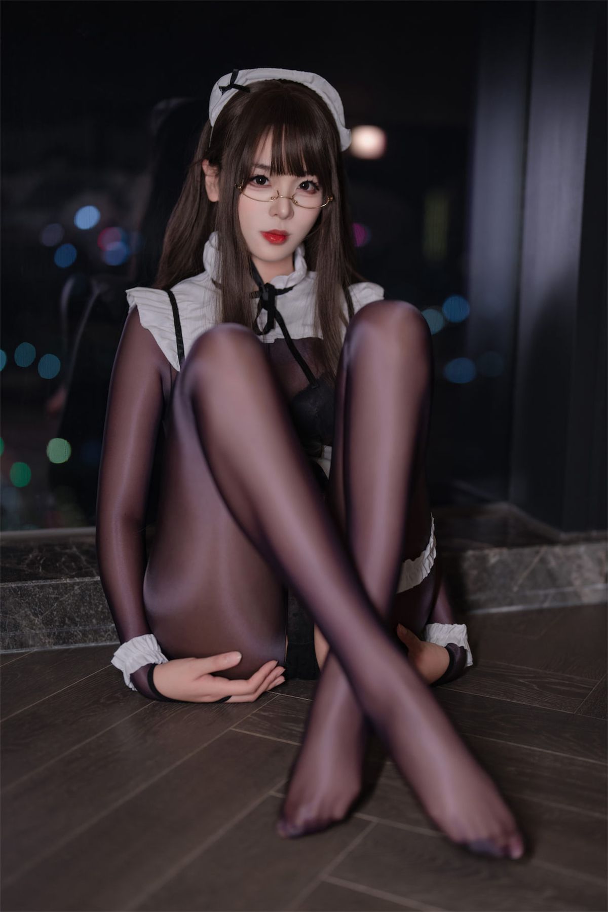 Coser@轩萧学姐 – 连体丝女仆 (91P)