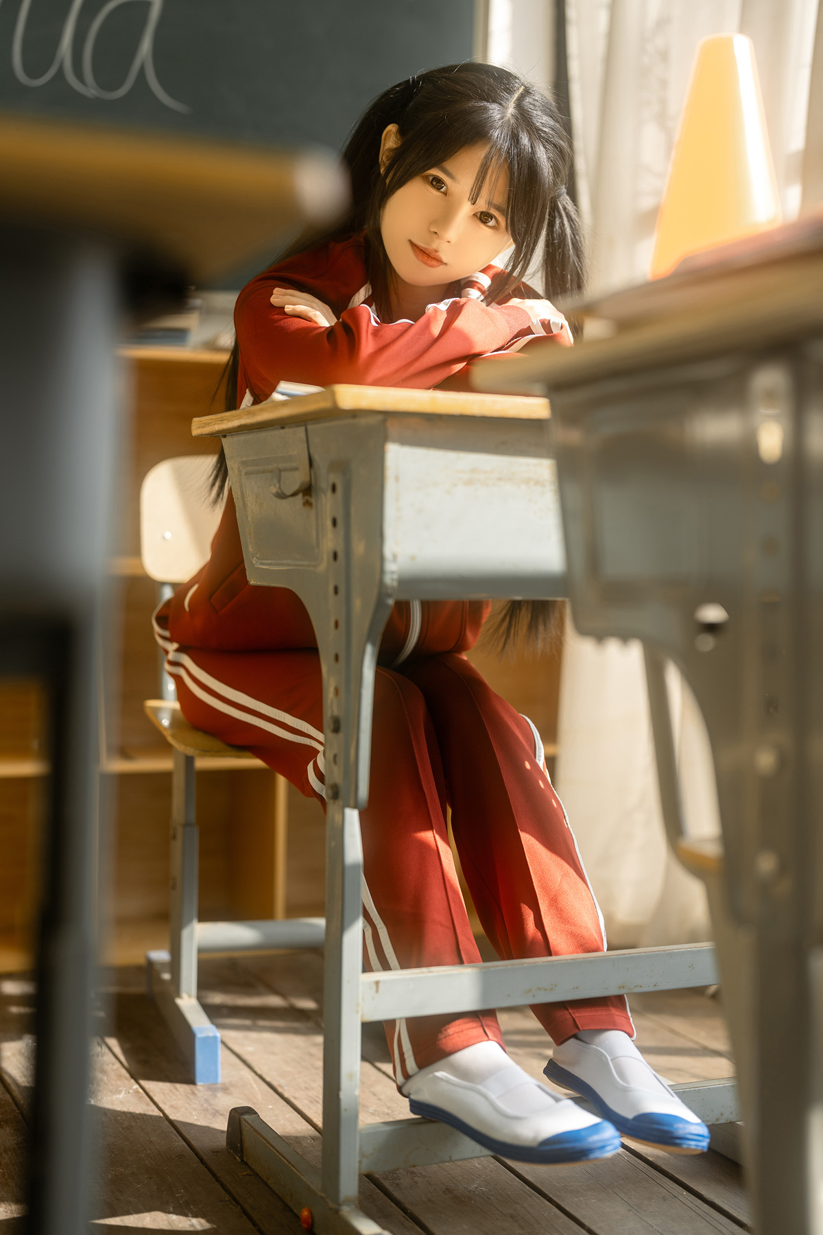 Cosplay Rua阮阮 课间阳光-红色校服(56P)