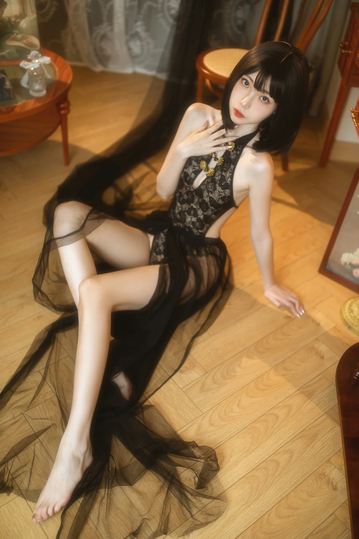 Cosplay 许岚LAN – 纯欲黑纱