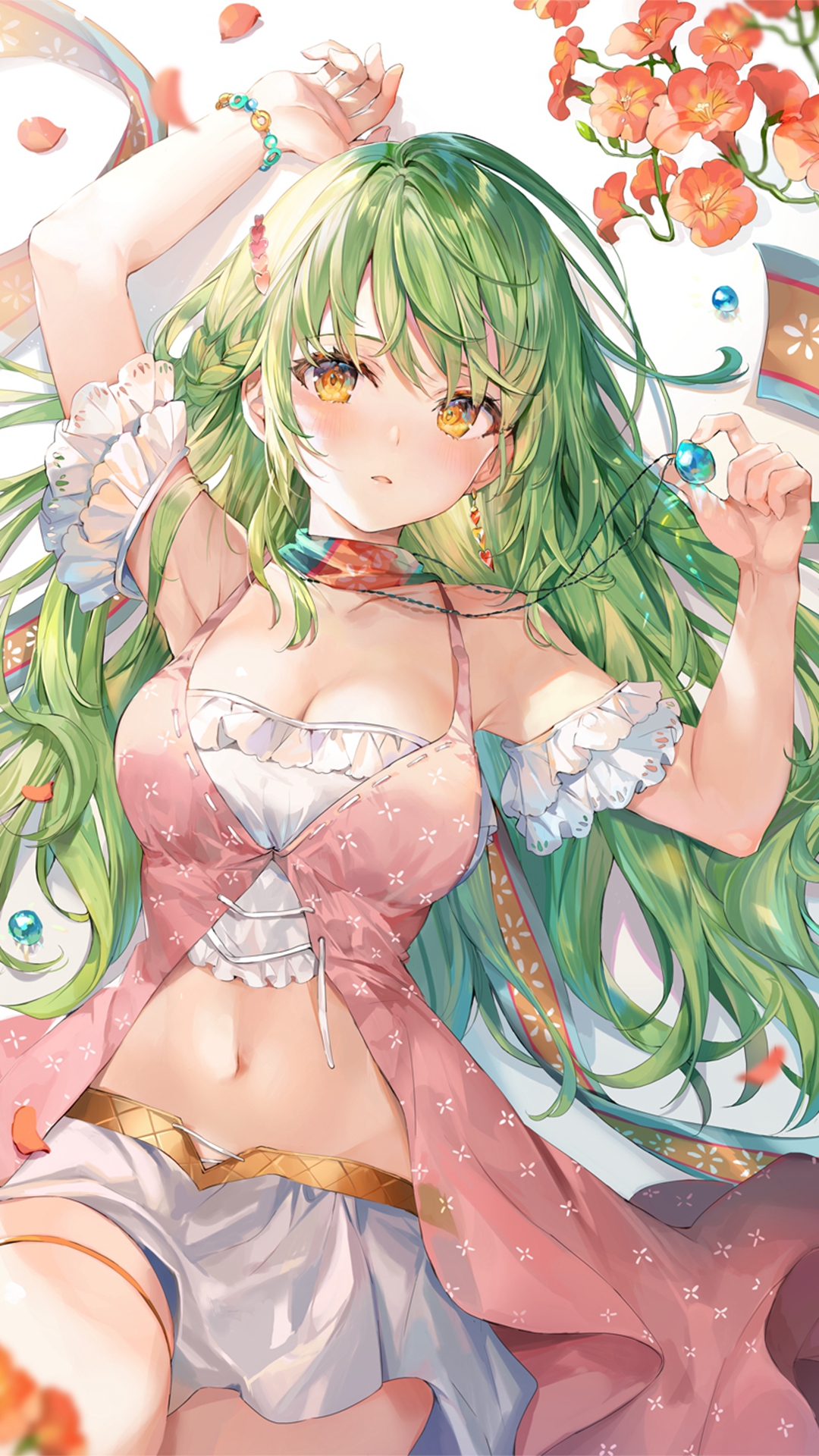 花海中的白裙动漫少女