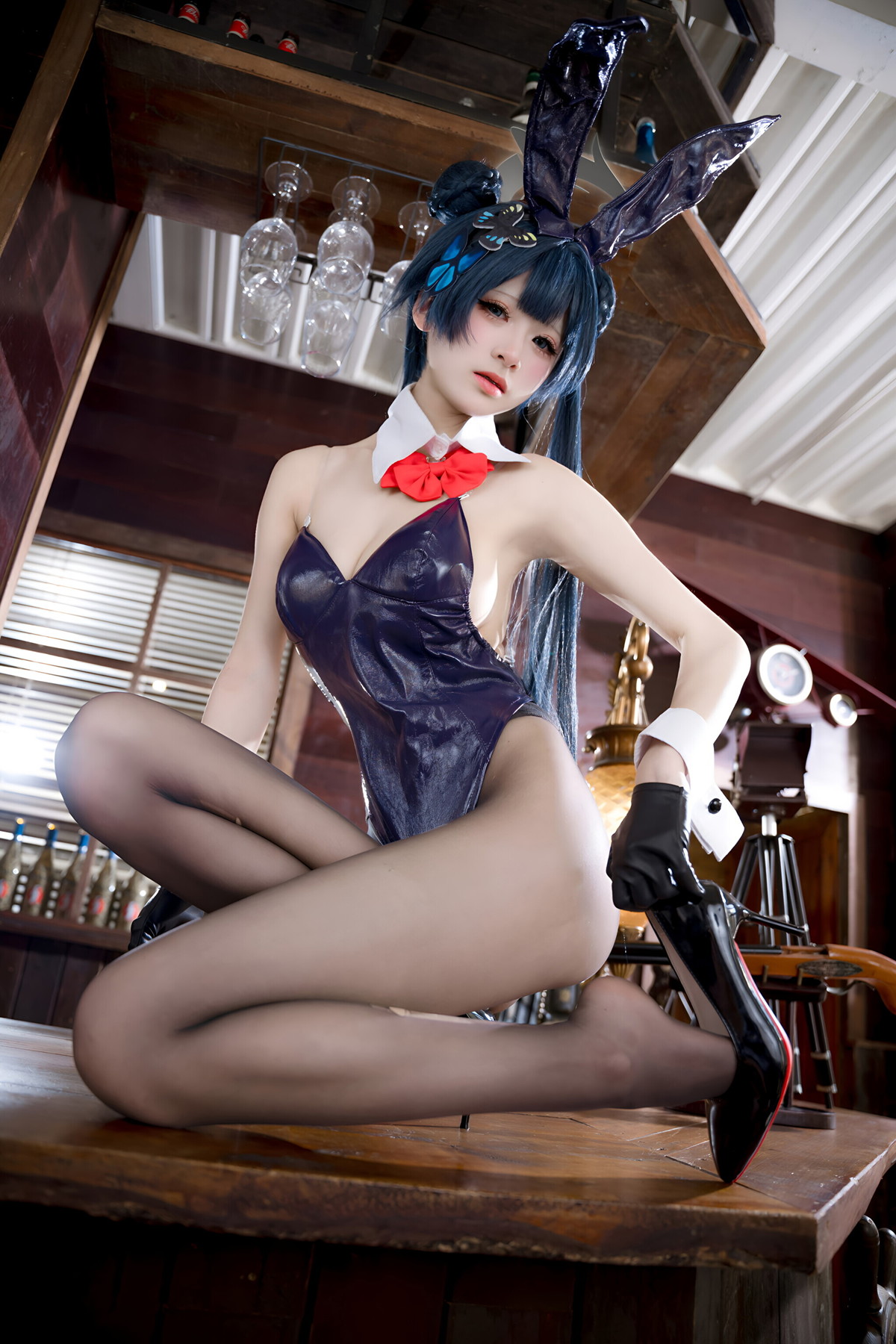 Cosplay 九柒喵 – 蔚蓝档案 龙华妃咲 兔女郎