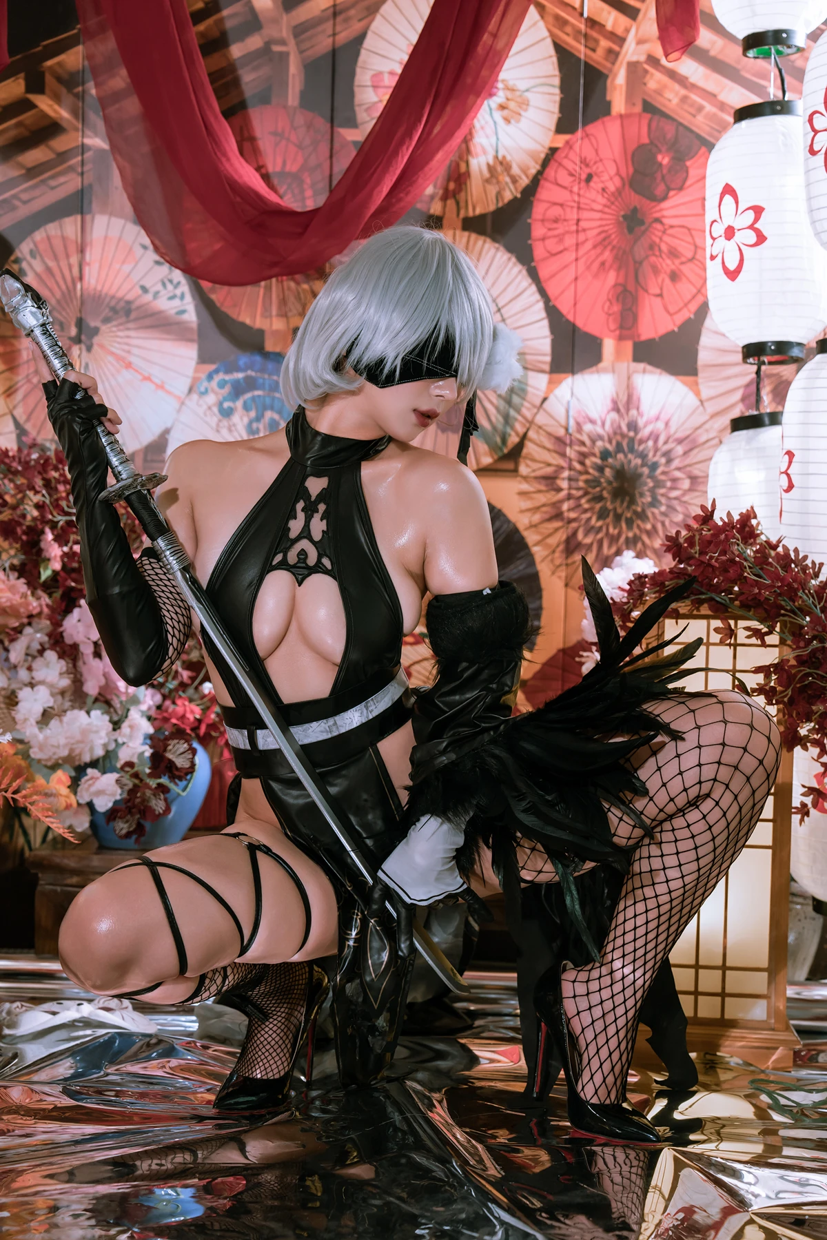 Cosplay 云溪溪Yunx1x1 & 奶桃 – 2B本 YoRHa No.2 Type B 下 Set.01