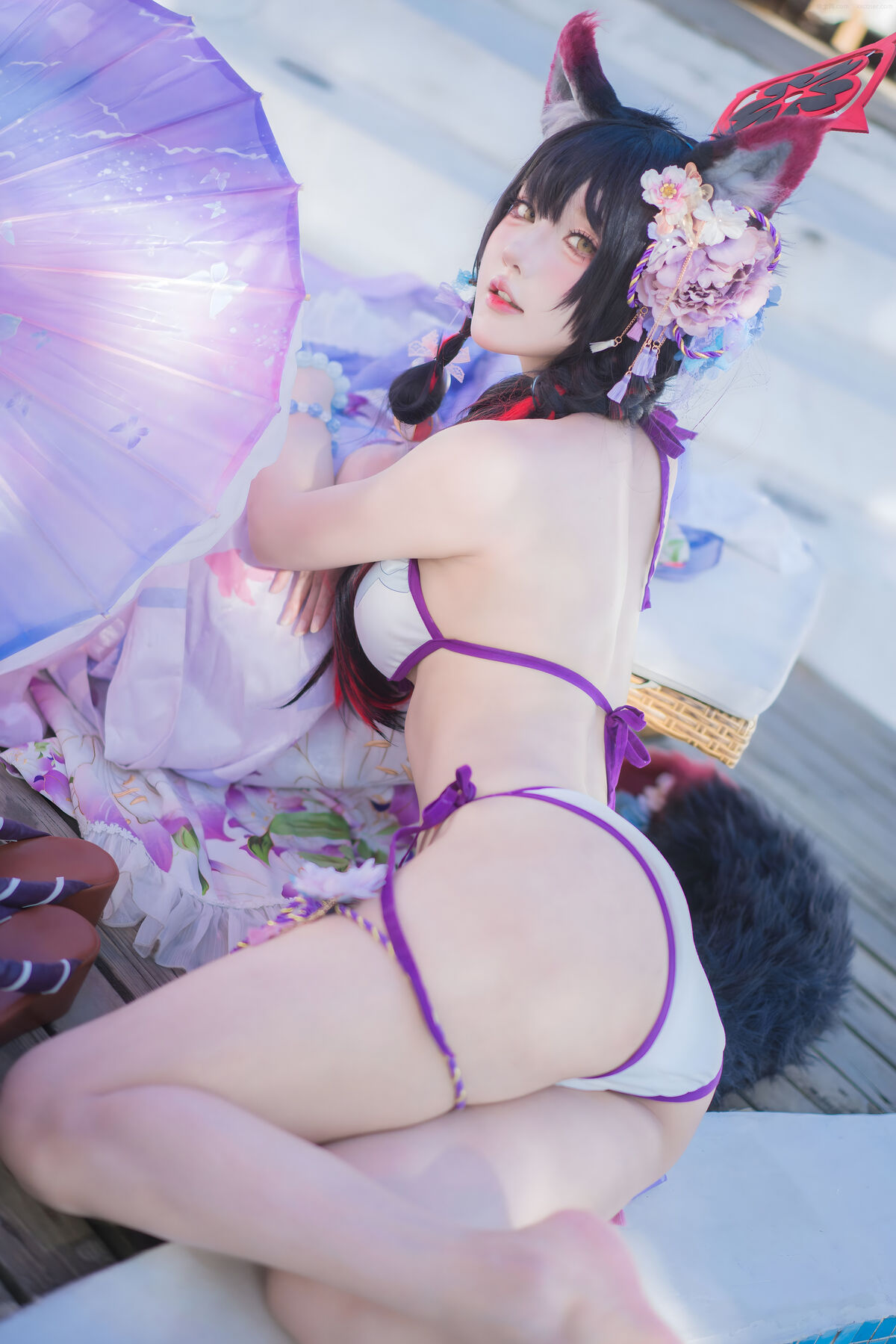 Coser@阿包也是兔娘 – 蔚蓝档案 狐坂若藻 水着 (33P)