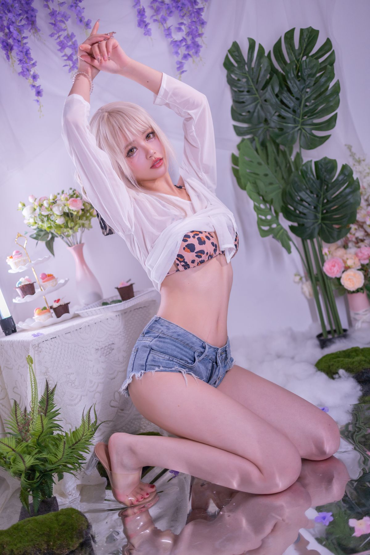 Coser@千反田鹿子 – 罩纱豹纹泳装 (42P)