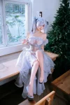 Cosplay美女日奈嬌灰姑娘主題性感灰色薄透婚紗露白色內衣秀惹火身材撩人誘惑寫真42P