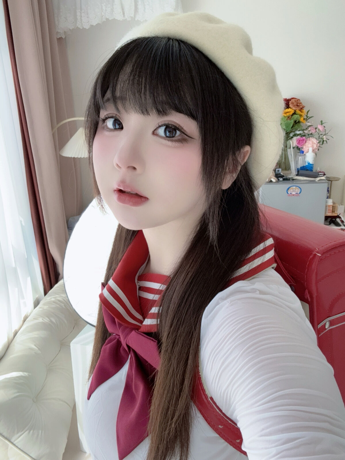 Coser@皮皮奶可可爱了啦 – Jk红书包 (47P)