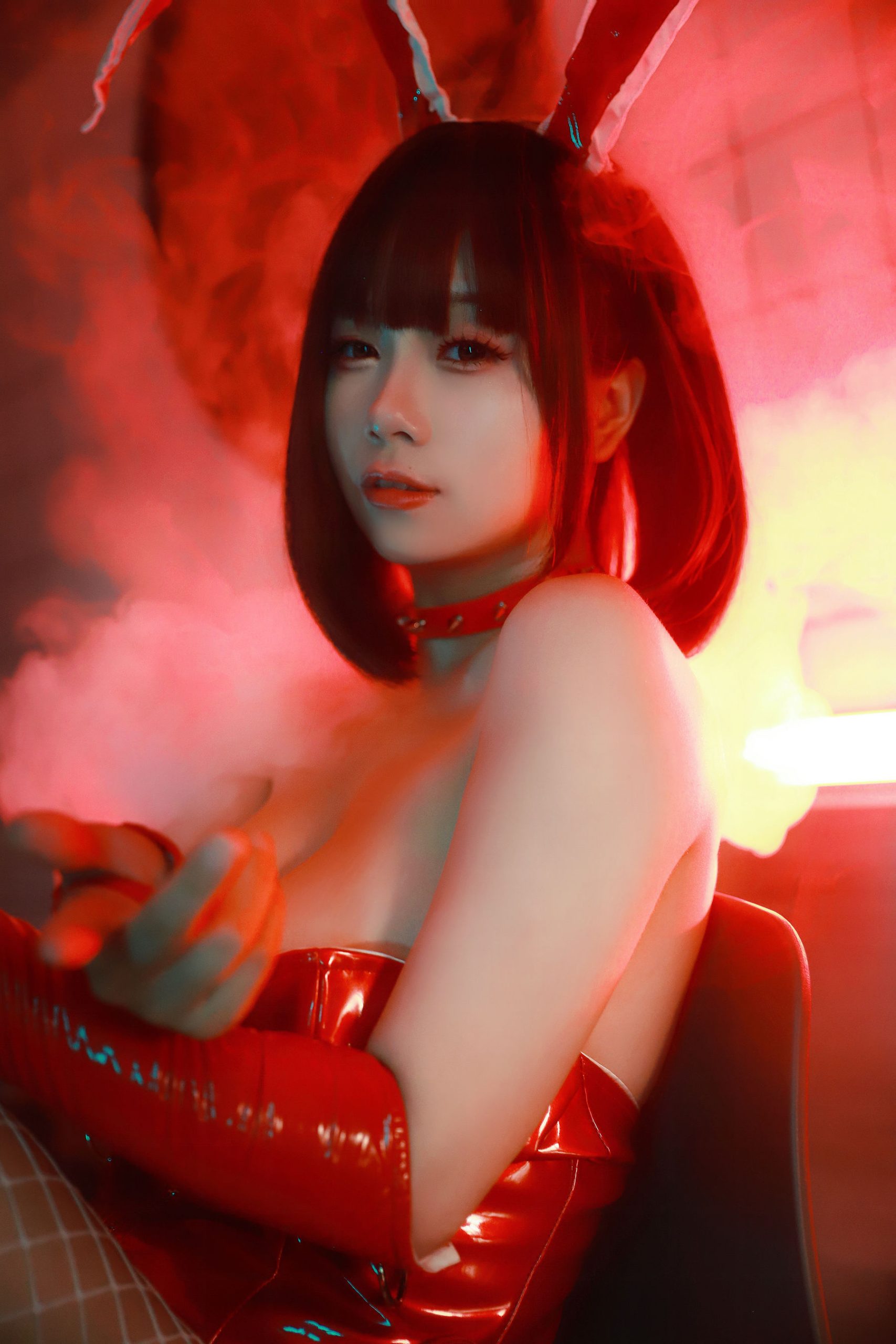 [福利COS] 末夜787 - 红色兔女郎