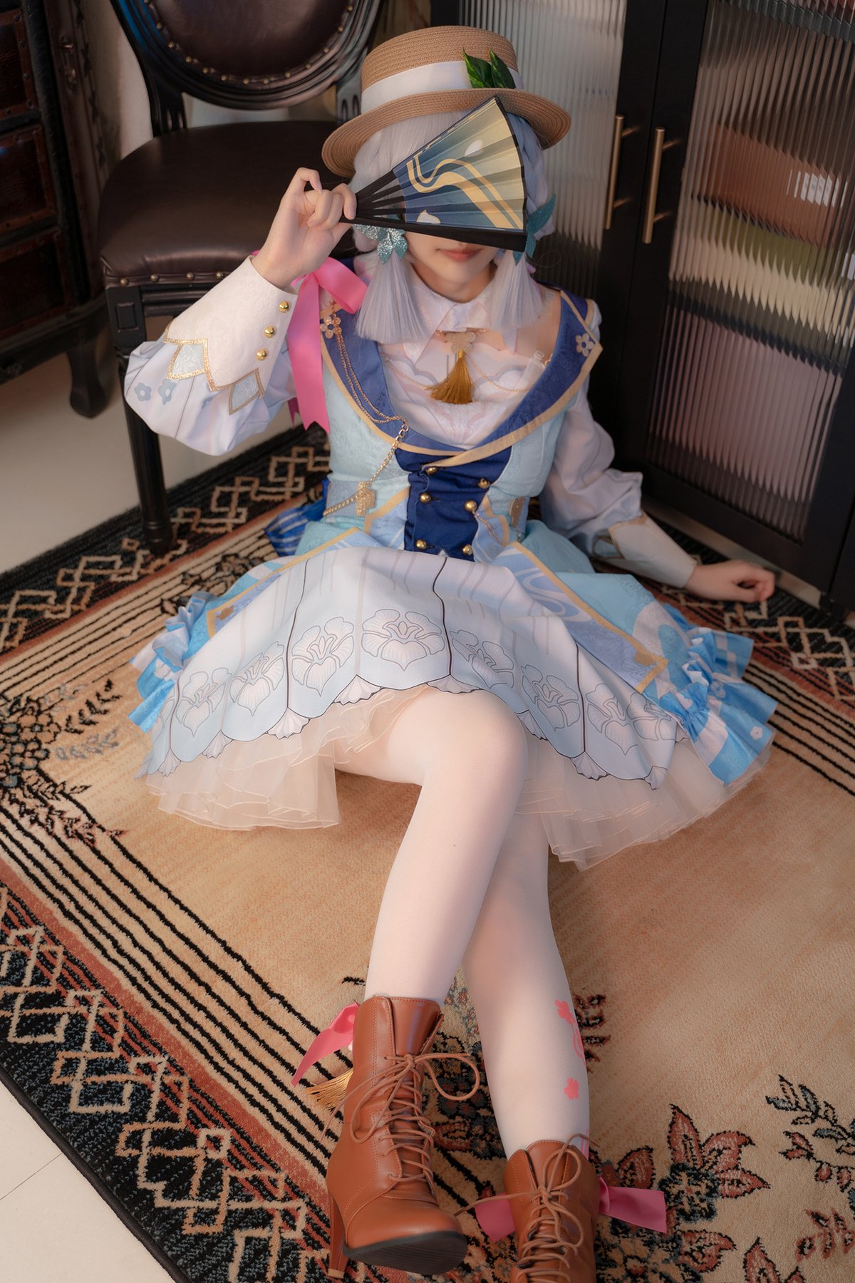 Coser@铃木美咲 Misaki Suzuki – 神里绫华 花时来信 性感美腿 少女白丝 玲珑小脚榨精 清纯反差