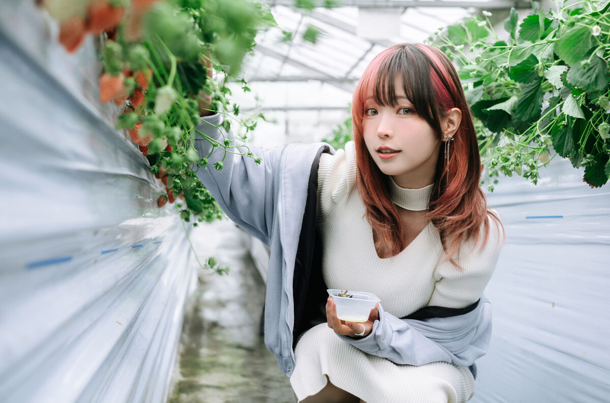 Coser@Ely_eee ElyEE子 – Strawberry Picking Date (35P – 2V)