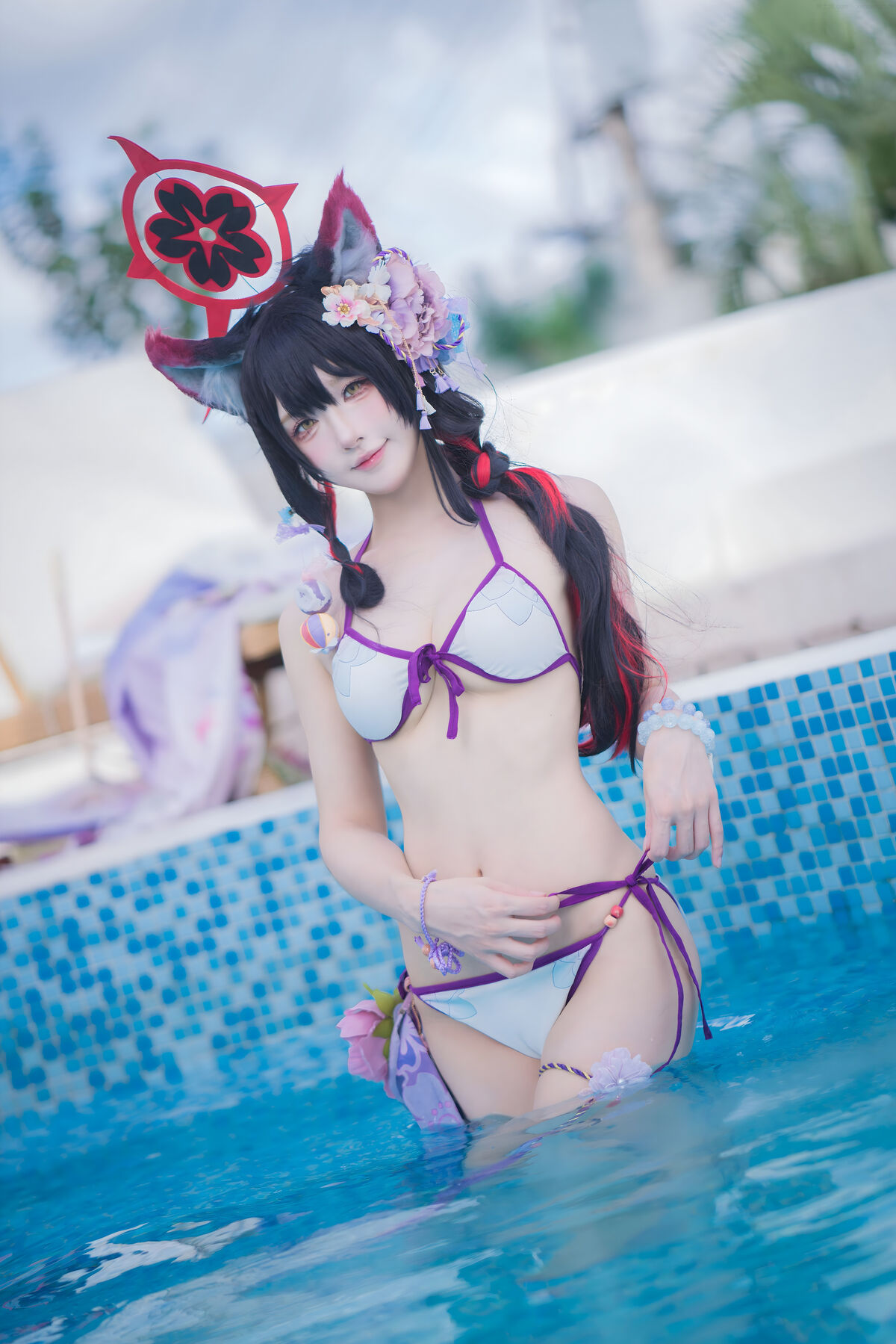 Coser@阿包也是兔娘 – 蔚蓝档案 狐坂若藻 水着 (33P)