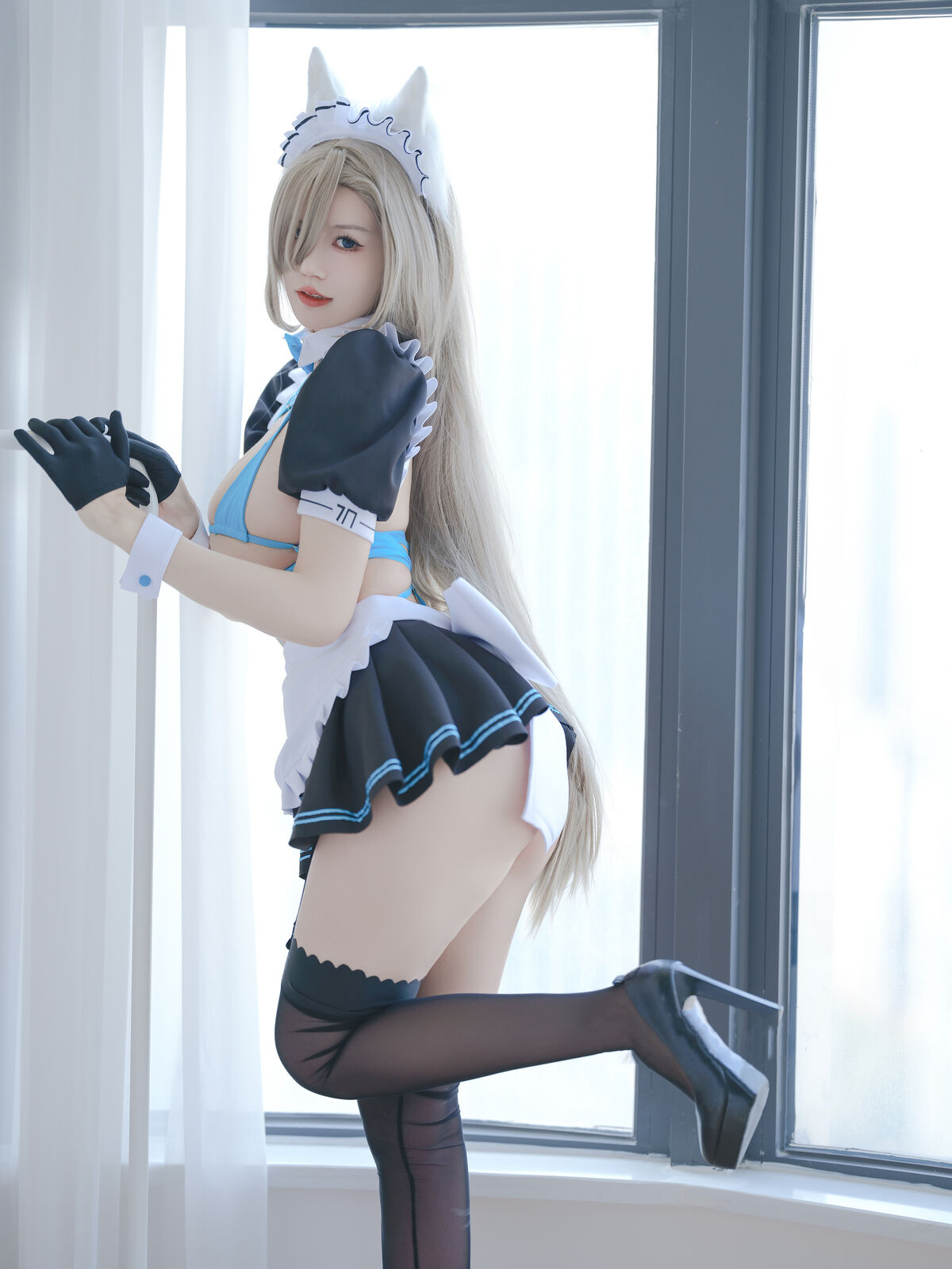 Coser@小仓千代w – 蔚蓝档案 一之濑明日奈 女仆 (22P)