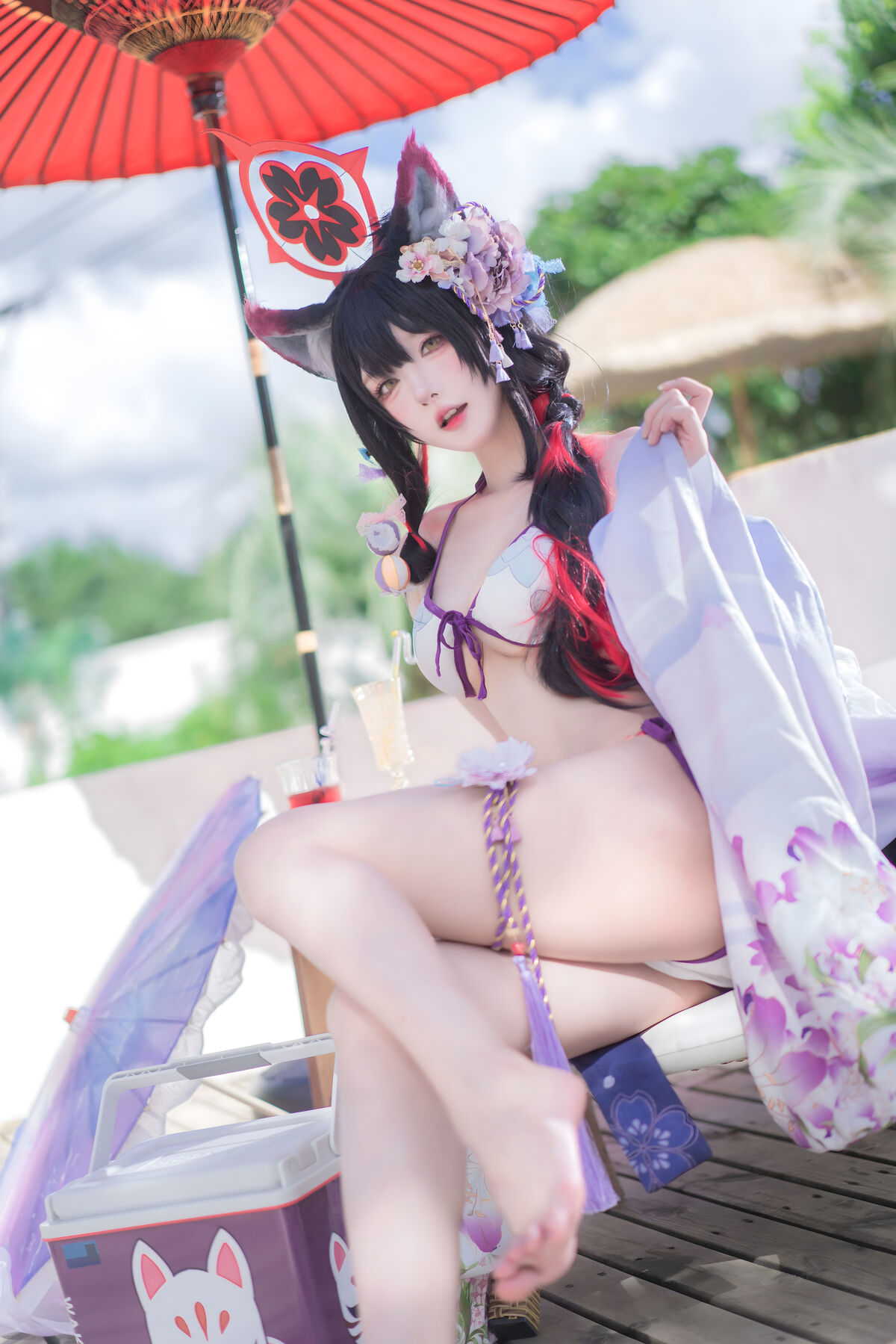 Coser@阿包也是兔娘 – 蔚蓝档案 狐坂若藻 水着 (33P)