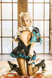 Coser@慕慕Momo – 原神 Genshin 琳妮特的色情魔術 室内