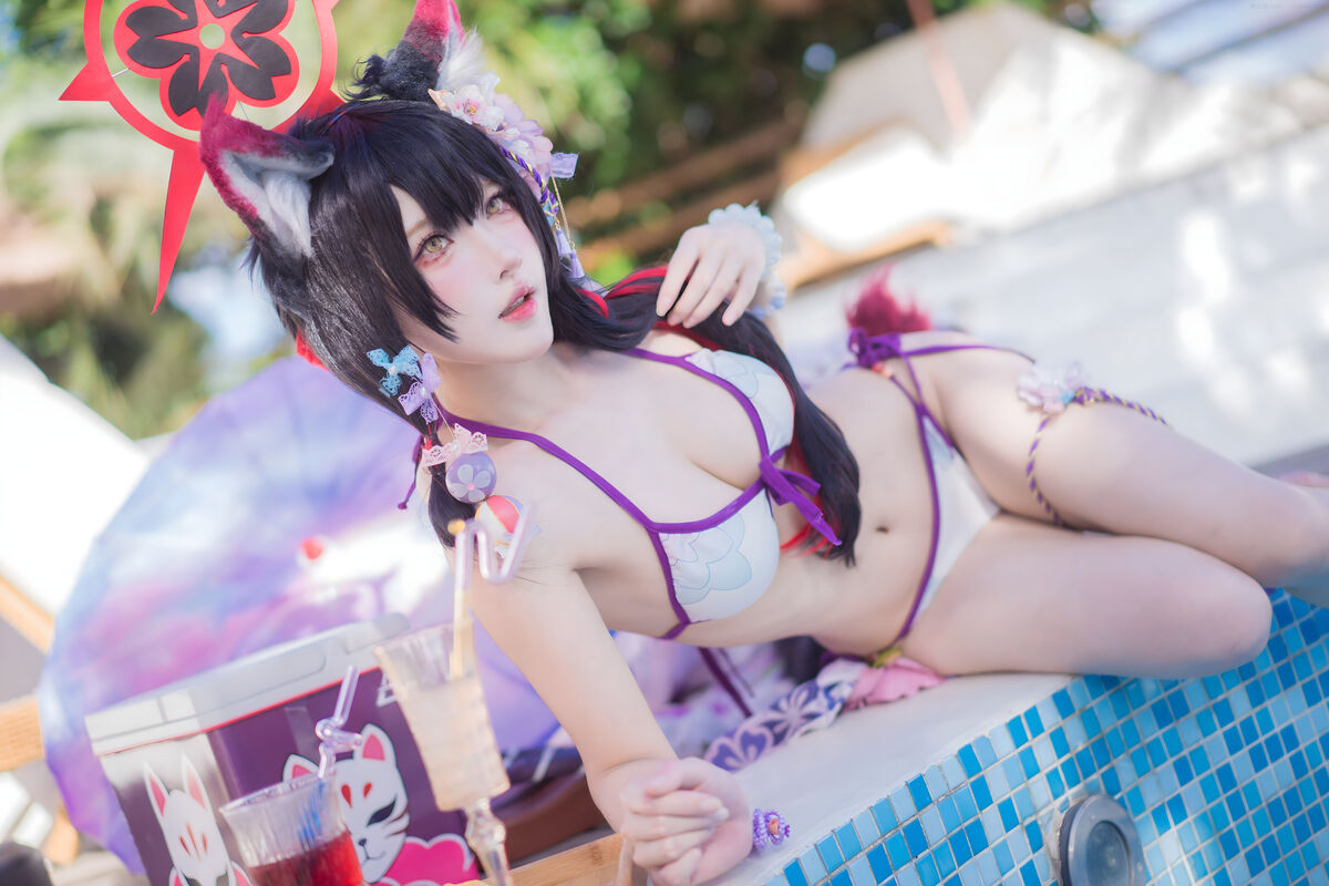 Coser@阿包也是兔娘 – 蔚蓝档案 狐坂若藻 水着 (33P)