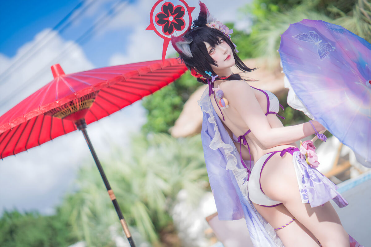 Coser@阿包也是兔娘 – 蔚蓝档案 狐坂若藻 水着 (33P)