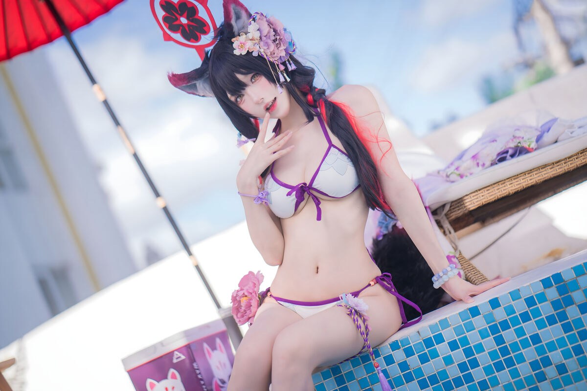 Coser@阿包也是兔娘 – 蔚蓝档案 狐坂若藻 水着 (33P)
