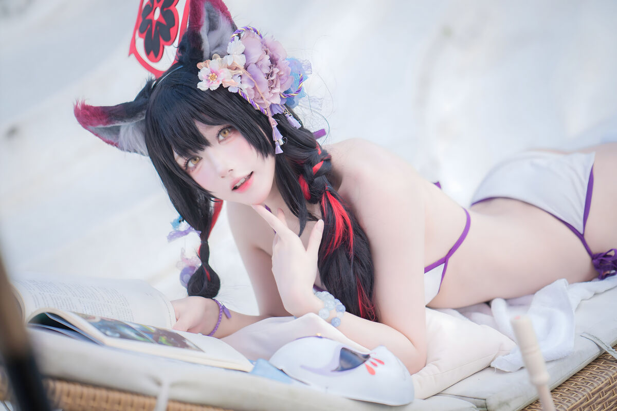 Coser@阿包也是兔娘 – 蔚蓝档案 狐坂若藻 水着 (33P)