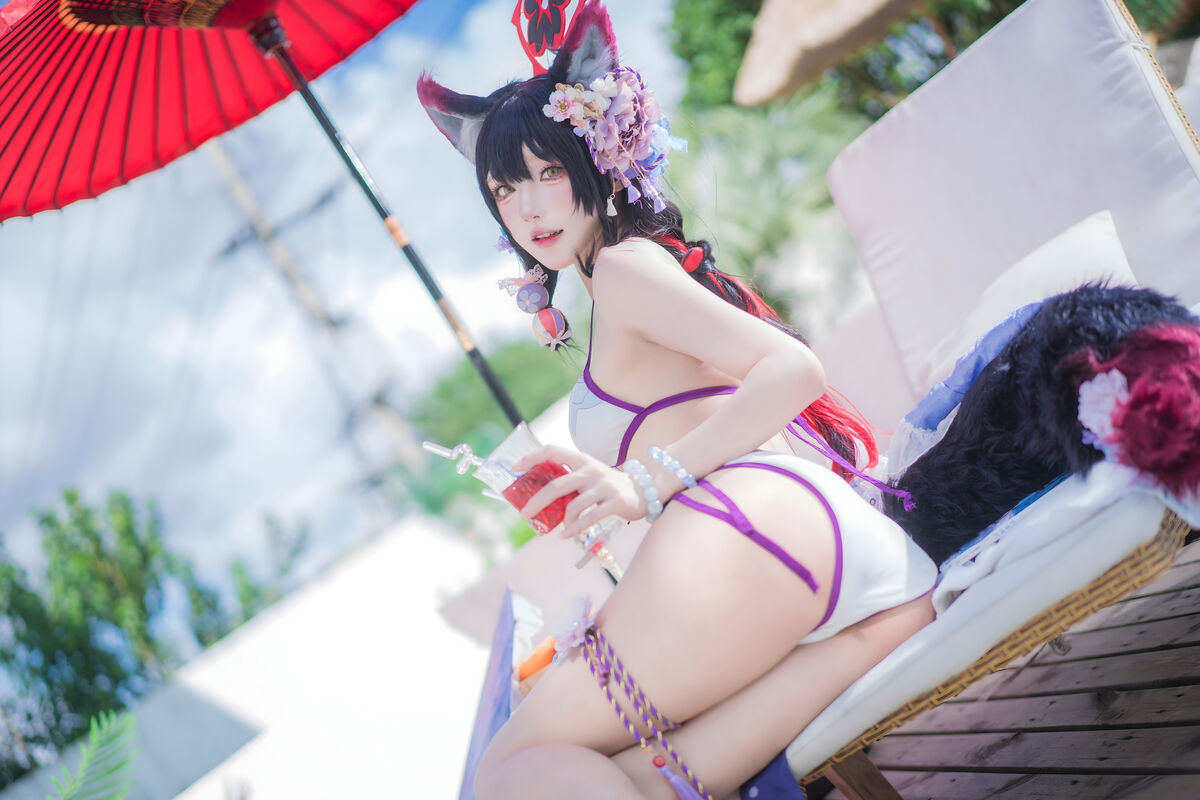 Coser@阿包也是兔娘 – 蔚蓝档案 狐坂若藻 水着 (33P)
