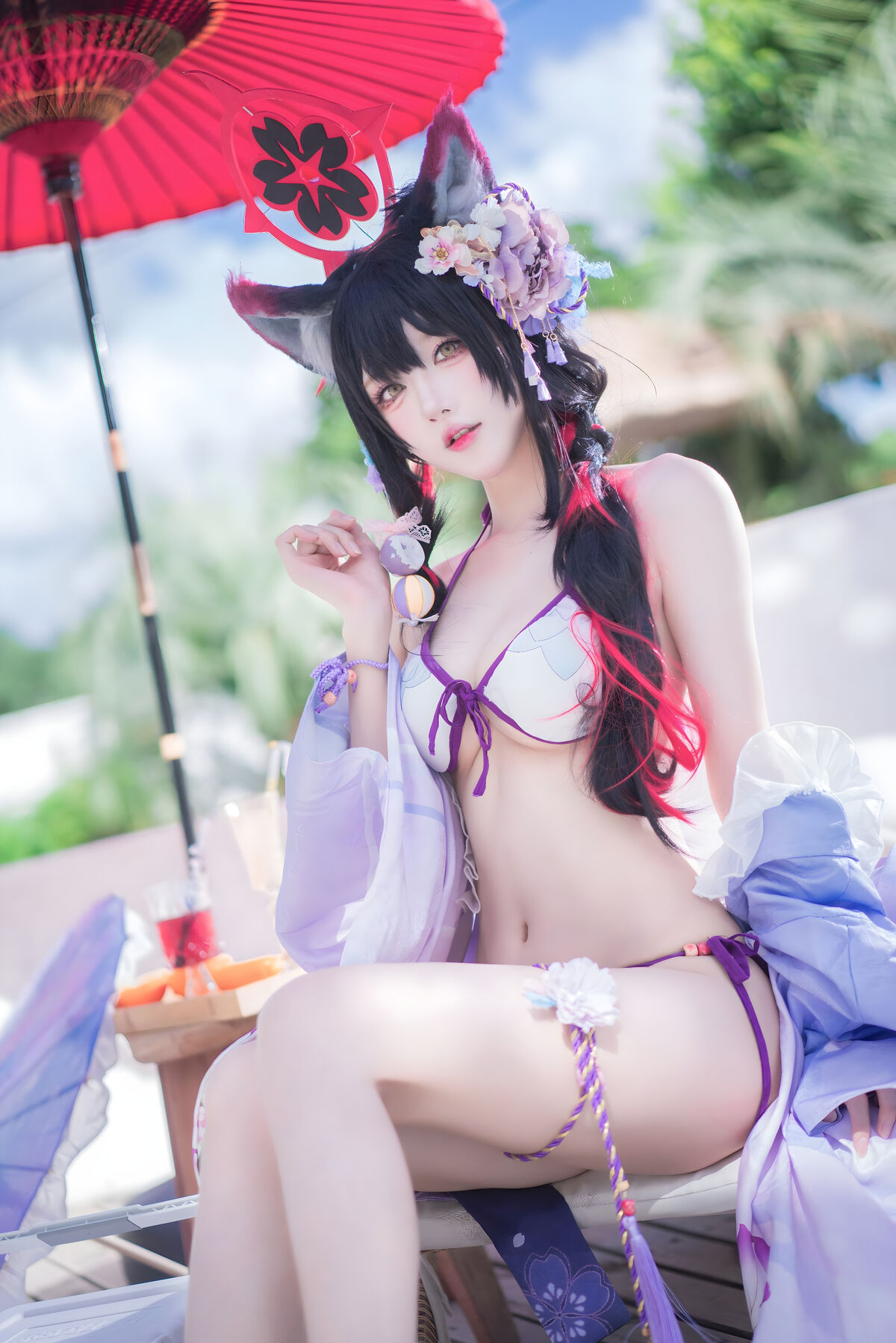 Coser@阿包也是兔娘 – 蔚蓝档案 狐坂若藻 水着 (33P)